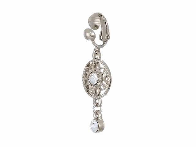 1928 Jewelry Crystal Clip On Drop Earrings