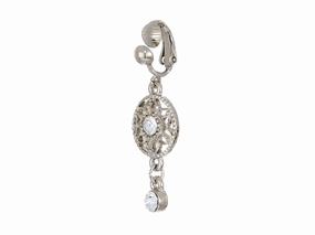 1928 Jewelry Crystal Clip On Drop Earrings