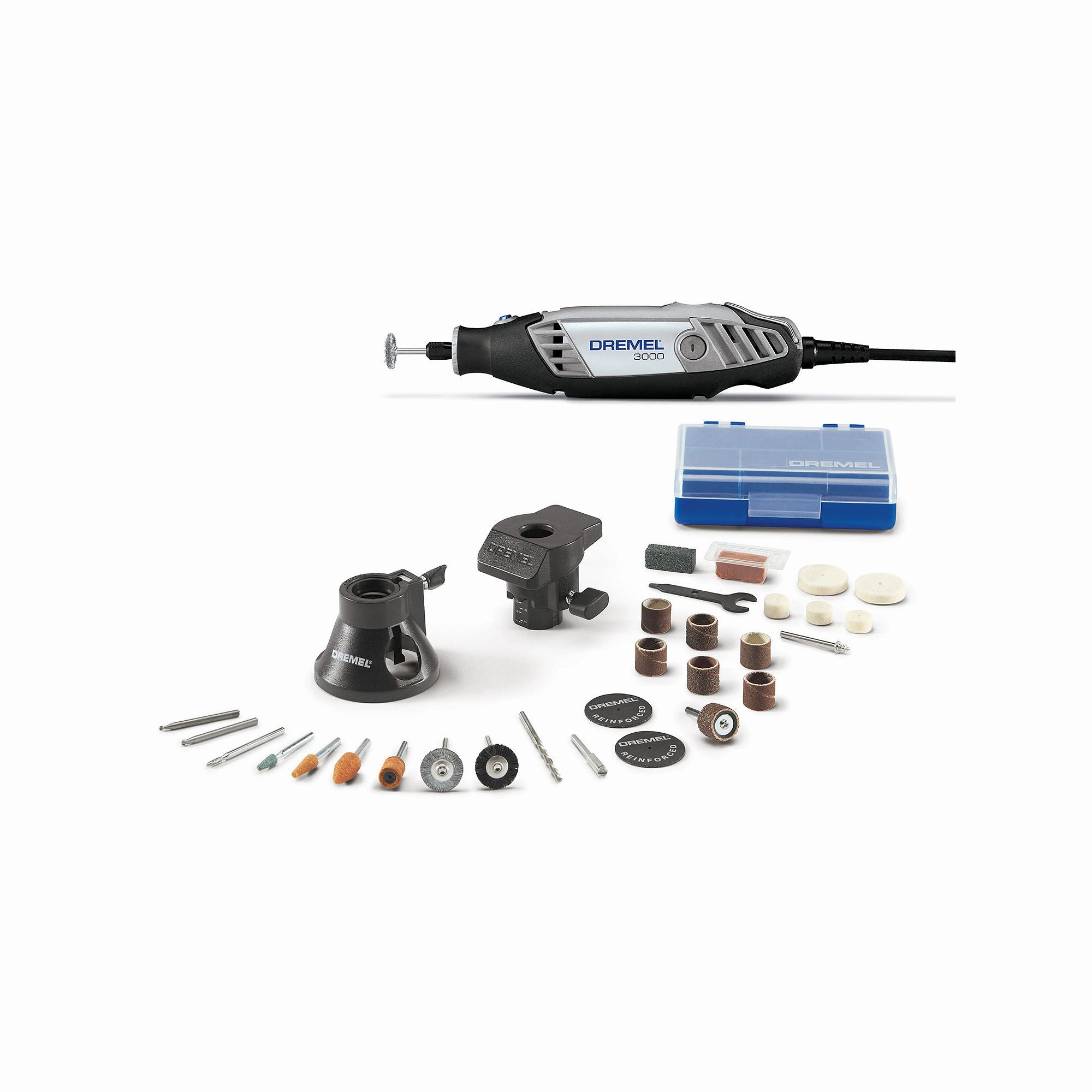 3000 Series 1.2 Amp Corded Variable Speed Rotary Tool Kit with 31 Accessories and Plastic Case