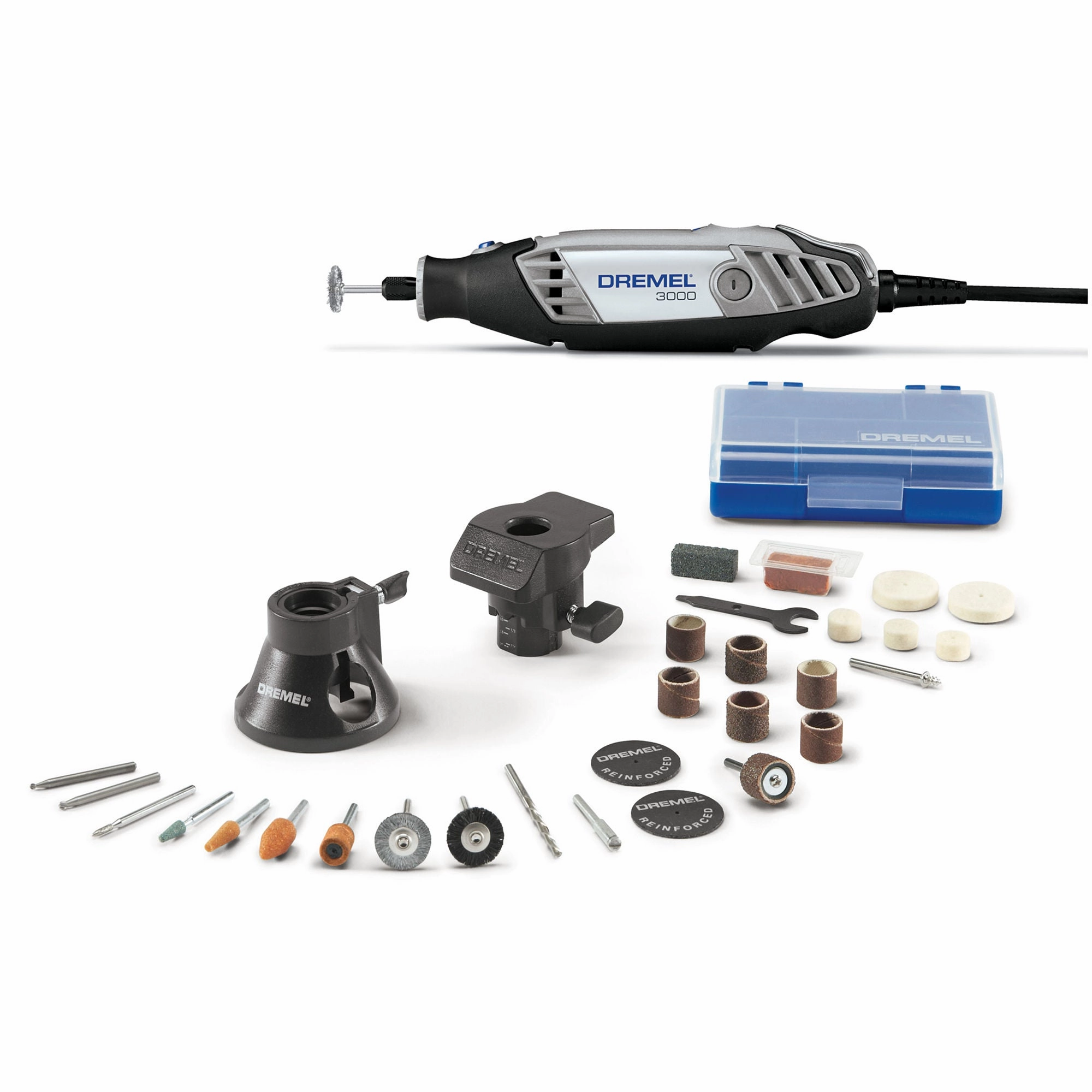 3000 Series 1.2 Amp Corded Variable Speed Rotary Tool Kit with 31 Accessories and Plastic Case
