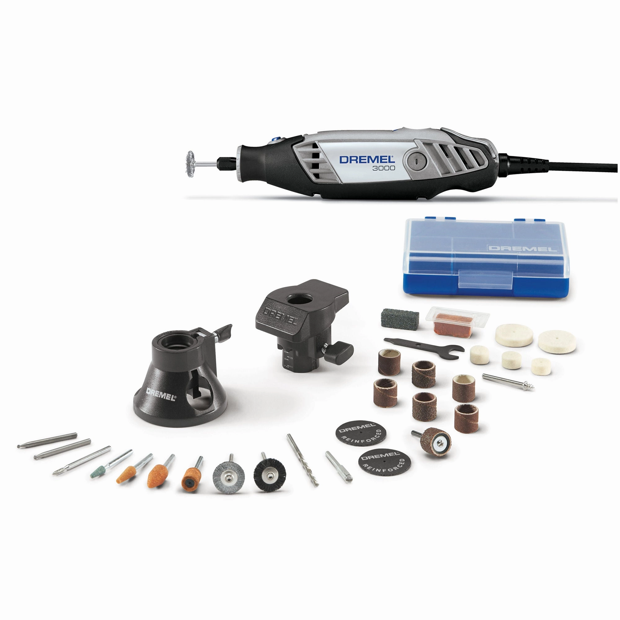 3000 Series 1.2 Amp Corded Variable Speed Rotary Tool Kit with 31 Accessories and Plastic Case
