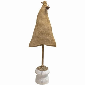*Burlap Christmas Tree on Base 17"