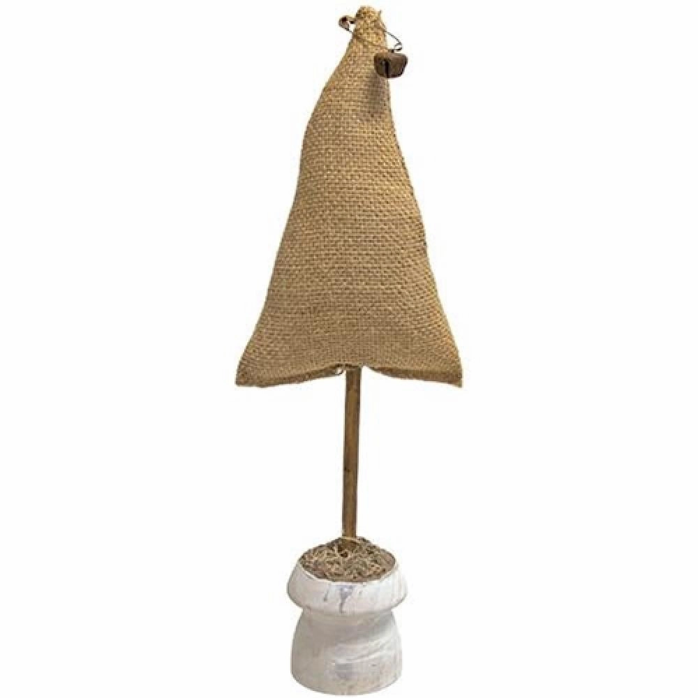 *Burlap Christmas Tree on Base 17"