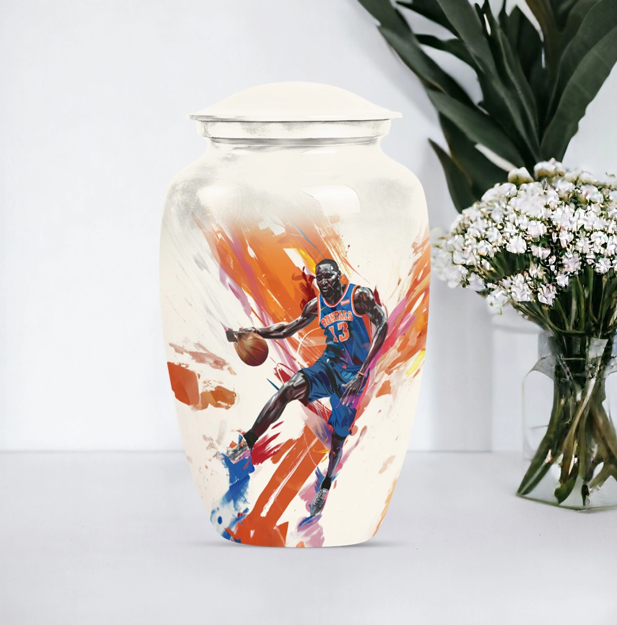 Abstract Basketball Urn: Majestic Memorial for Men & Women