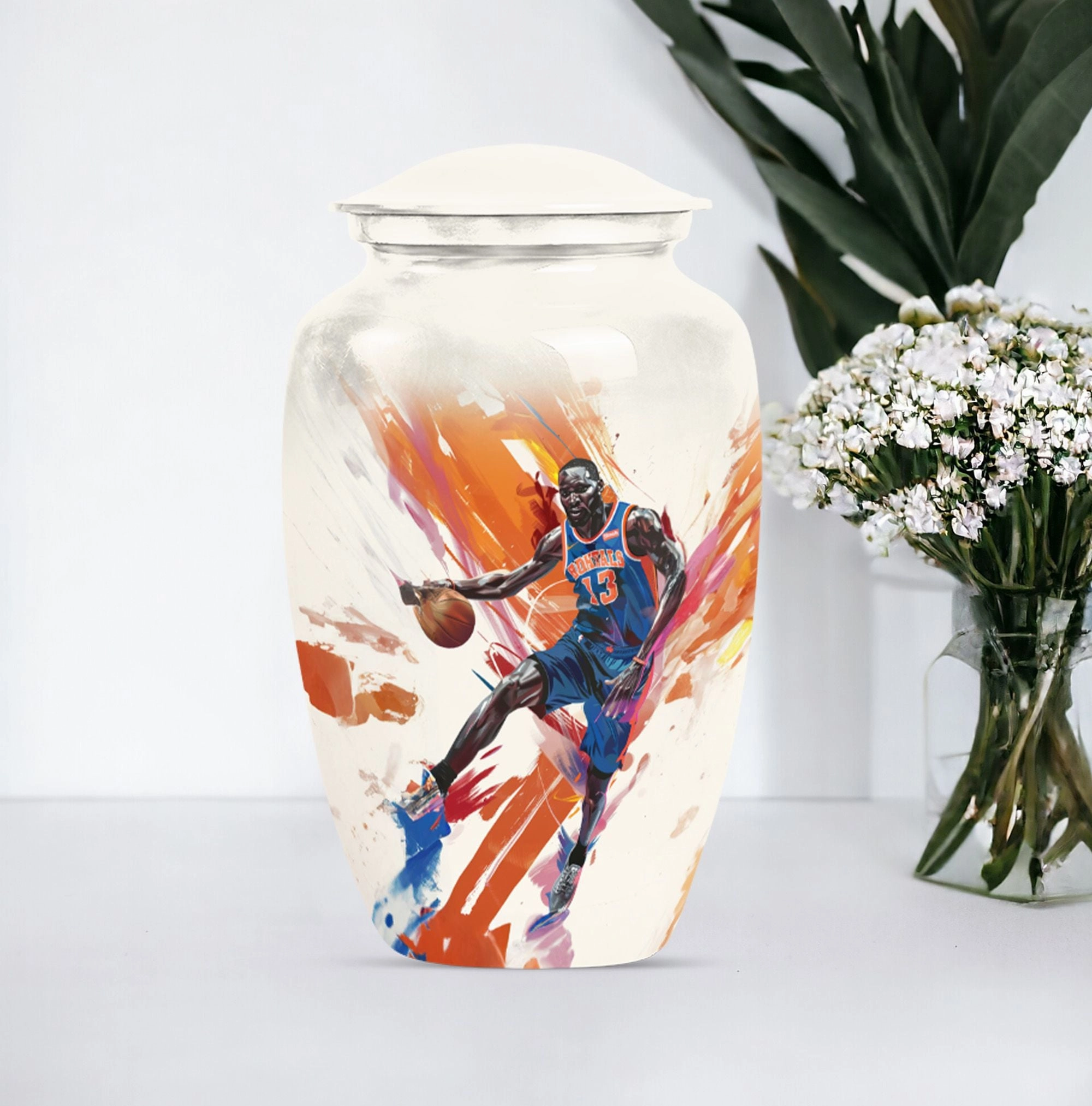 Abstract Basketball Urn: Majestic Memorial for Men & Women