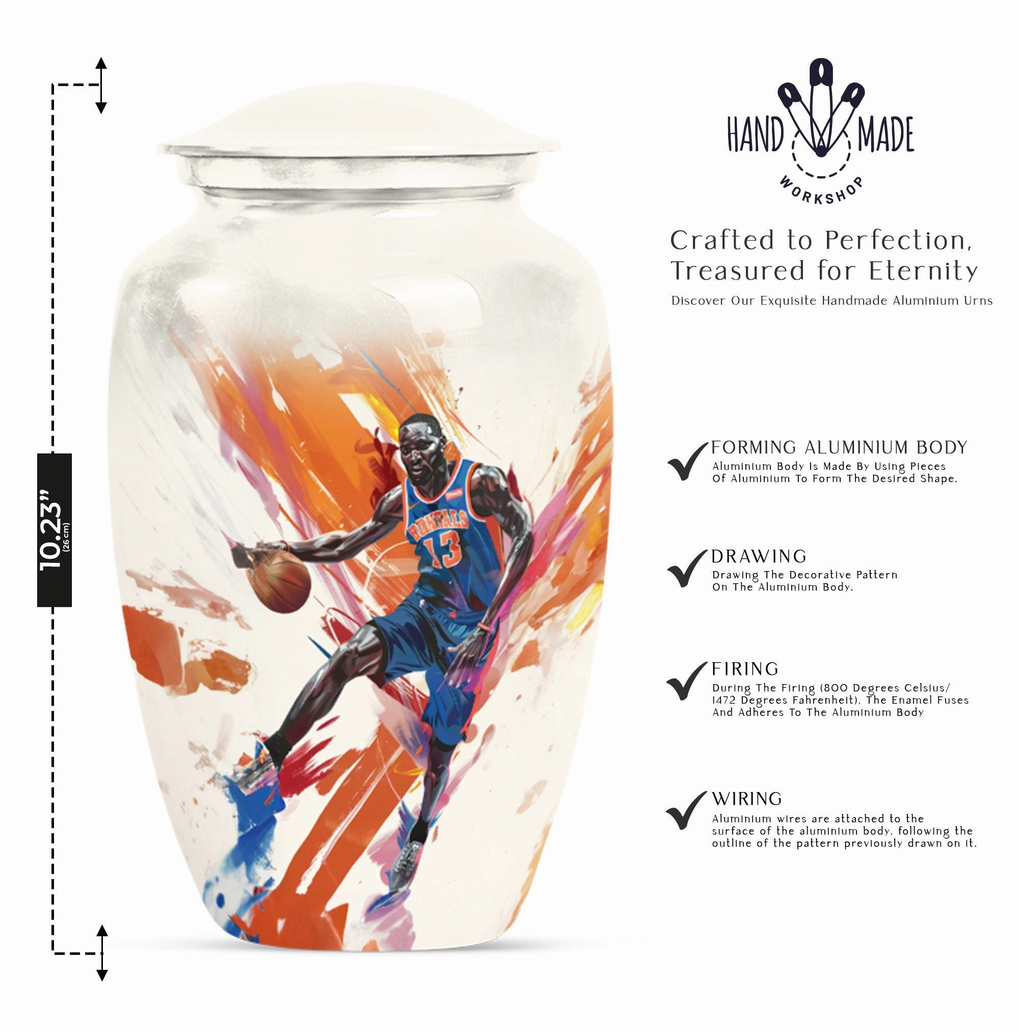 Abstract Basketball Urn: Majestic Memorial for Men & Women