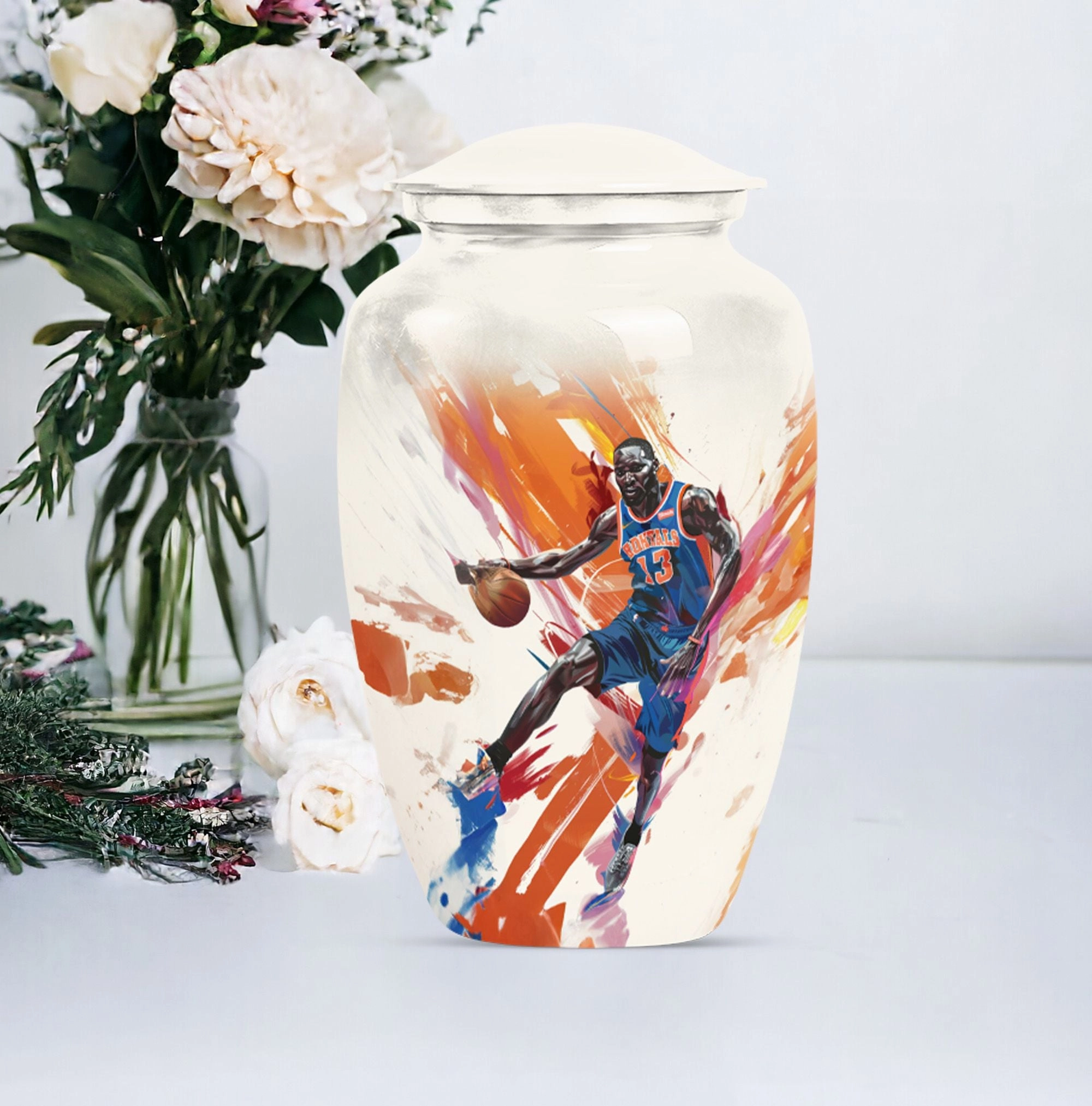 Abstract Basketball Urn: Majestic Memorial for Men & Women