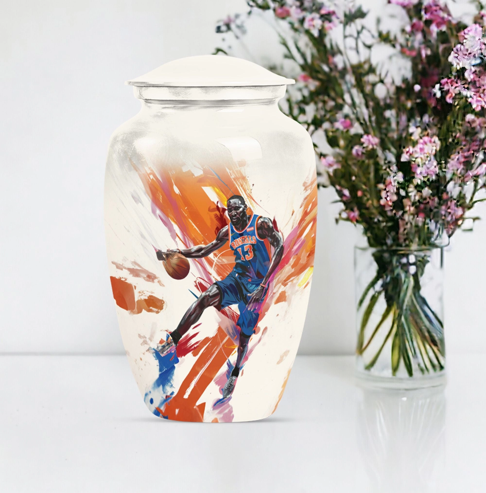Abstract Basketball Urn: Majestic Memorial for Men & Women