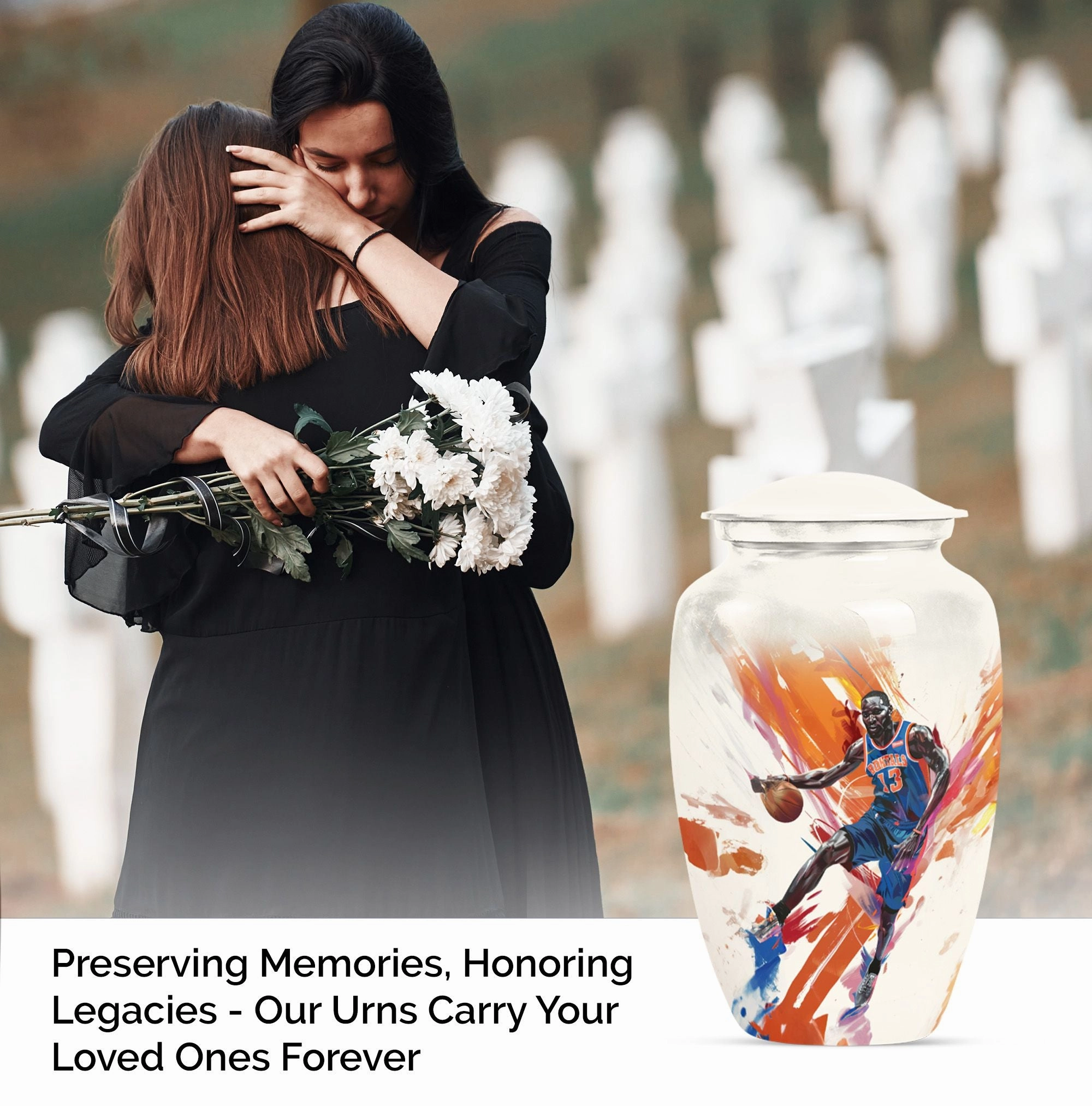 Abstract Basketball Urn: Majestic Memorial for Men & Women