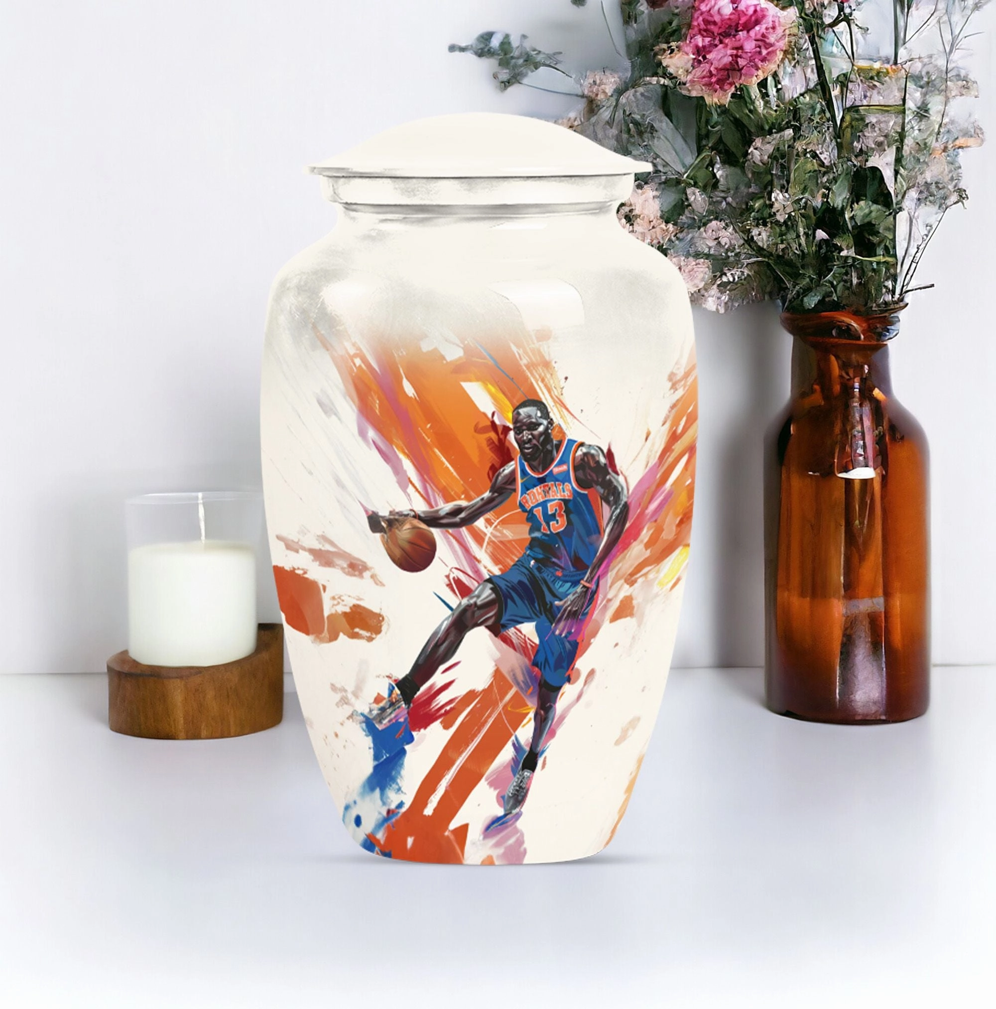 Abstract Basketball Urn: Majestic Memorial for Men & Women