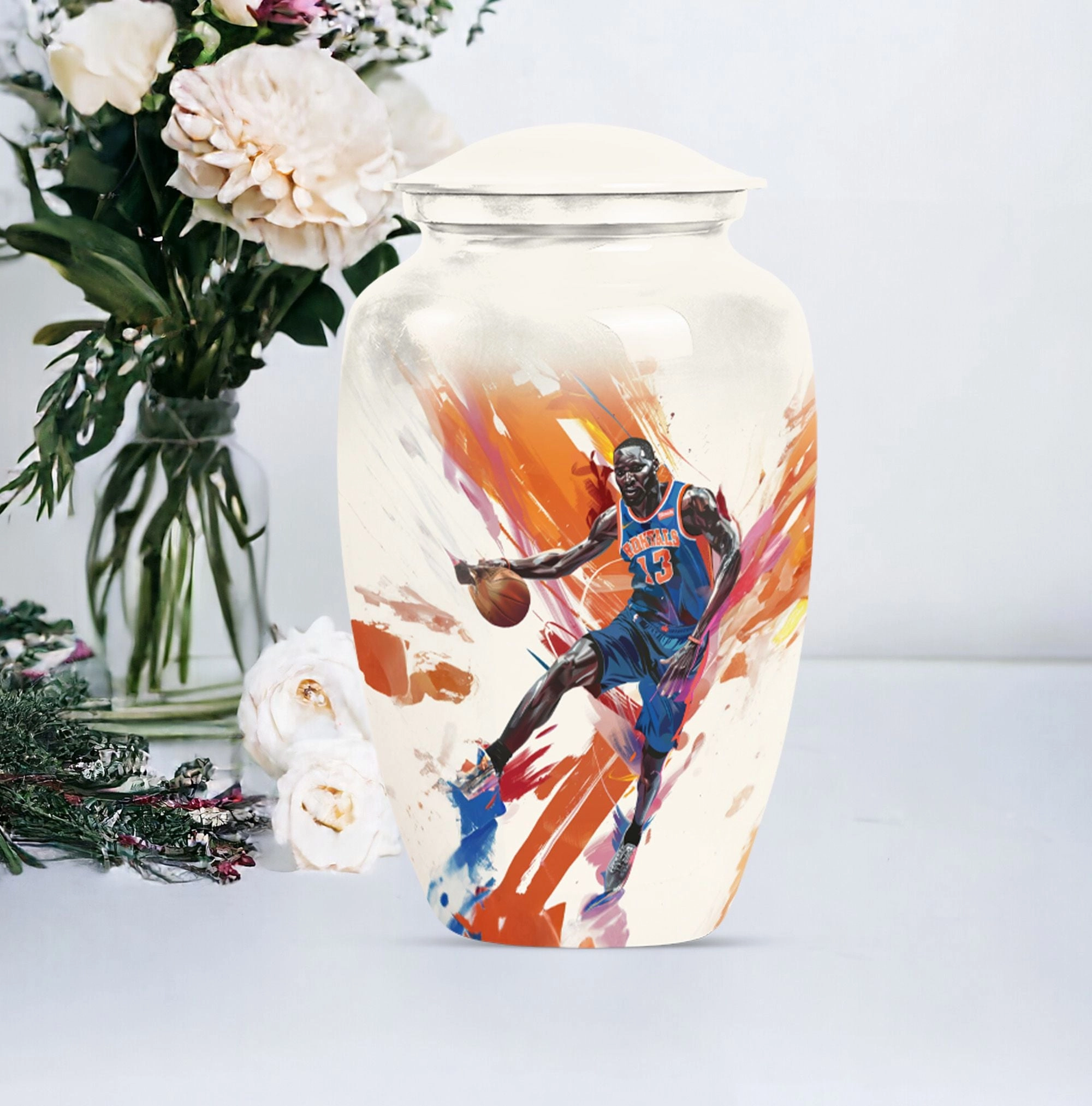 Abstract Basketball Urn: Majestic Memorial for Men & Women