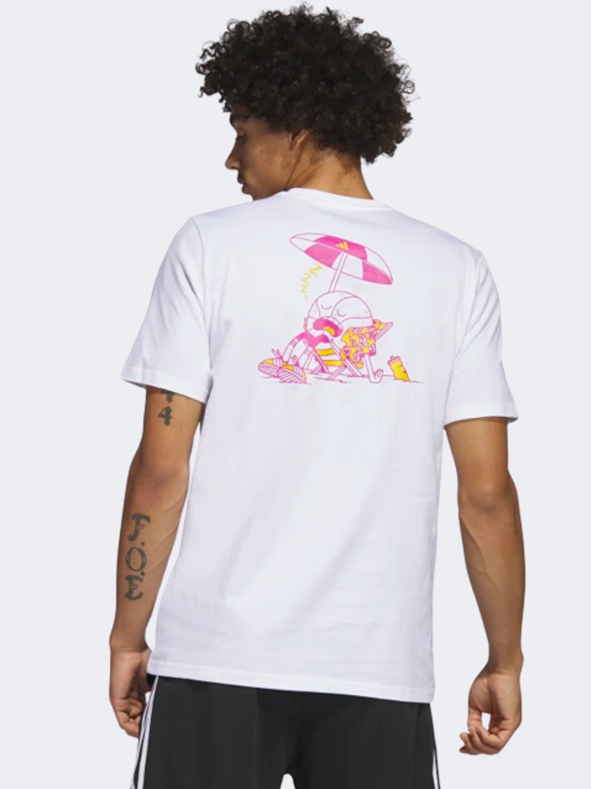 Adidas Lil Stripe Spring Break Graphic Men Basketball T-Shirt White