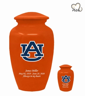 Auburn University Tigers College Cremation Urn- Orange
