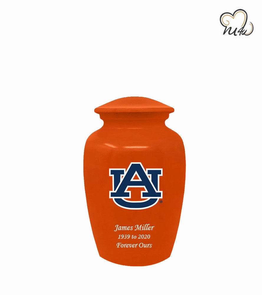 Auburn University Tigers College Cremation Urn- Orange