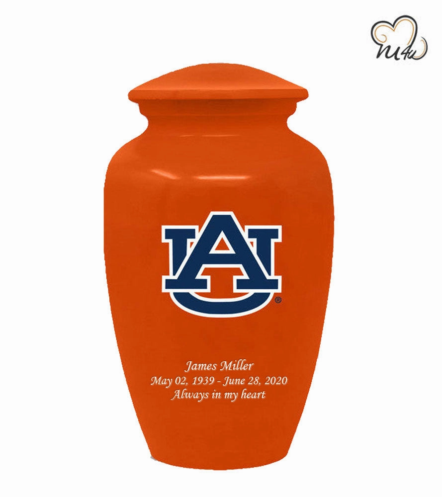 Auburn University Tigers College Cremation Urn- Orange