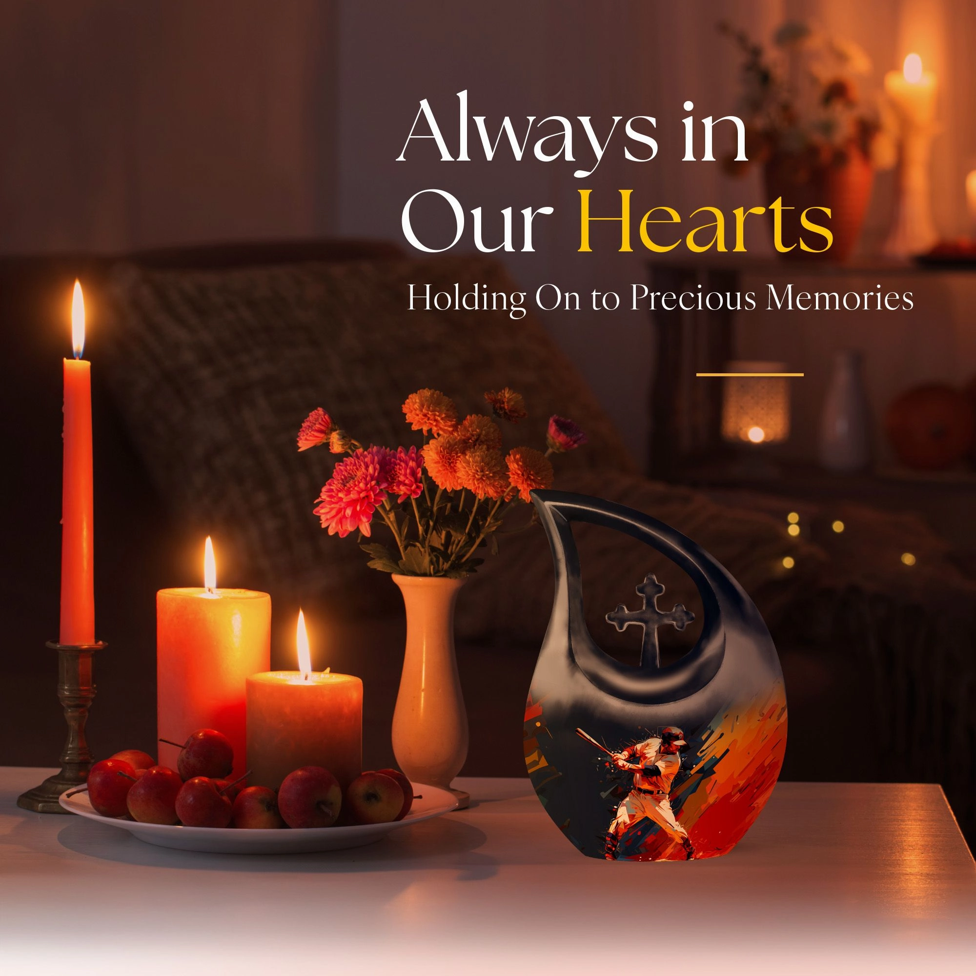 Baseball Urn - A Symbolic Memorial Keepsake Urn for Ashes