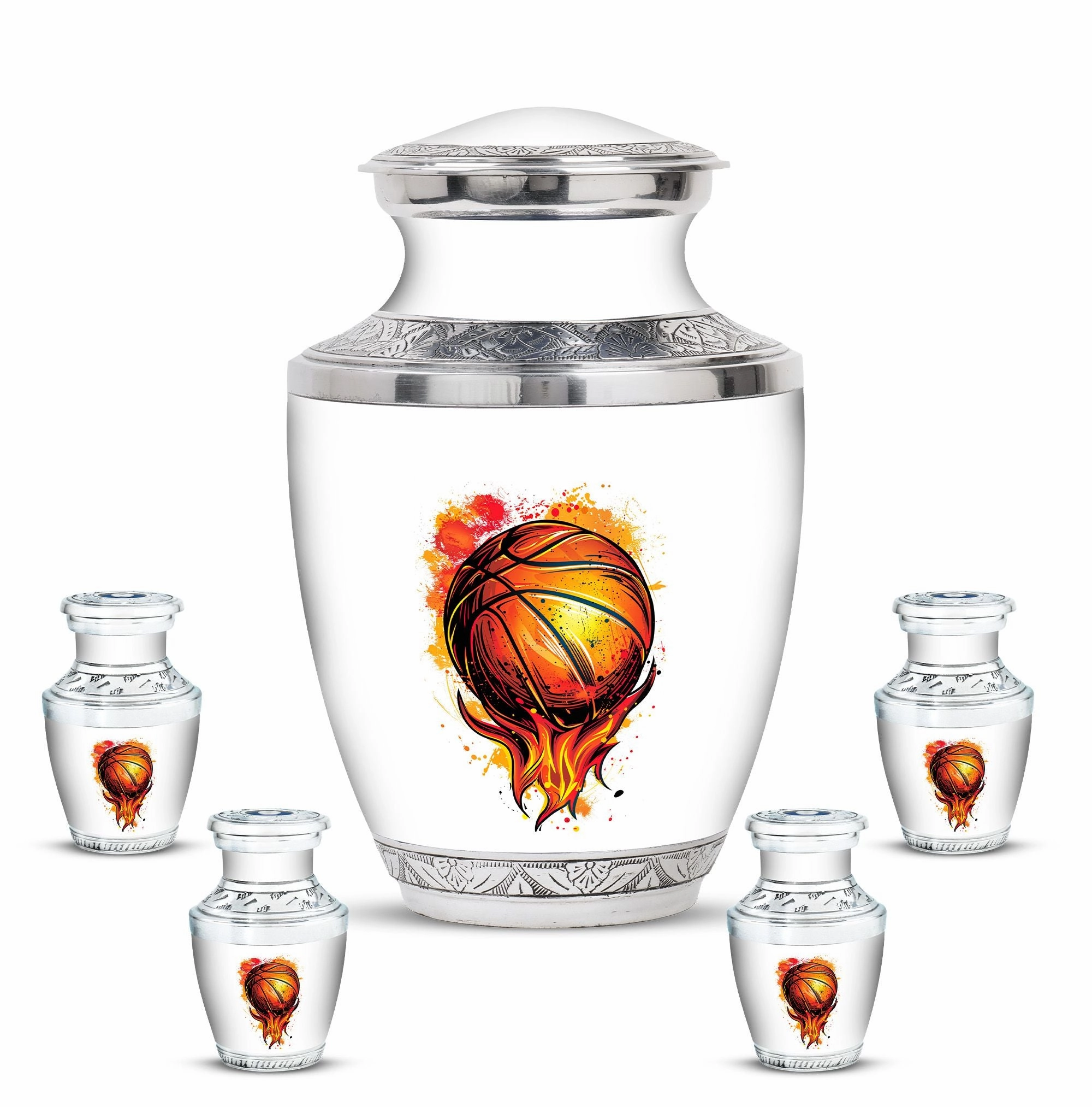 Basketball Cremation Medium Urn For Ashes Memorial & Funeral Urn