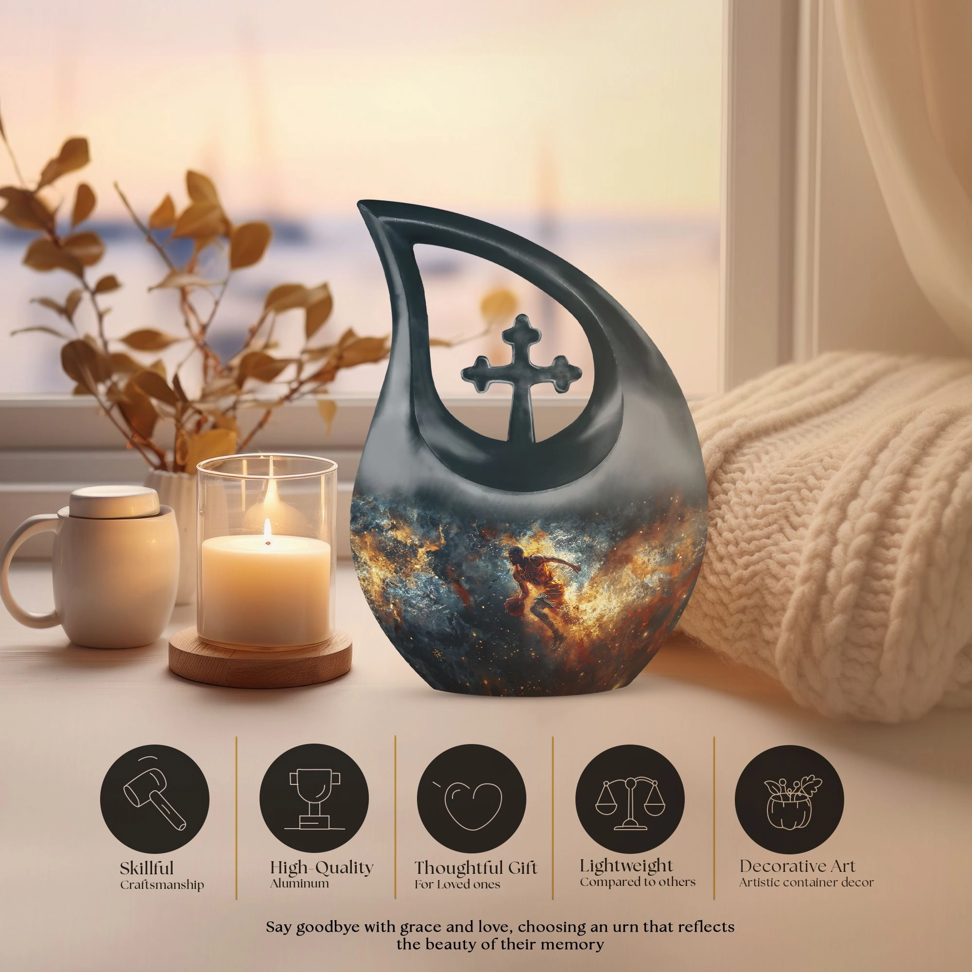Basketball Cremation Urn : Personalized Container For Human Ashes