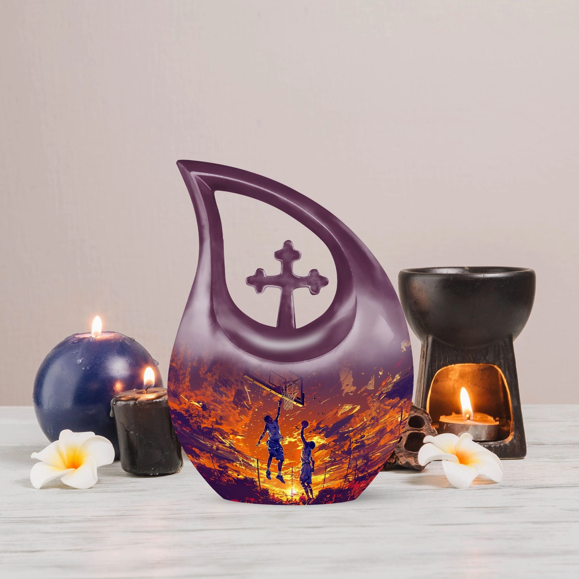 Basketball Cremation Urn: Extra Large Memorial Cremation Urn