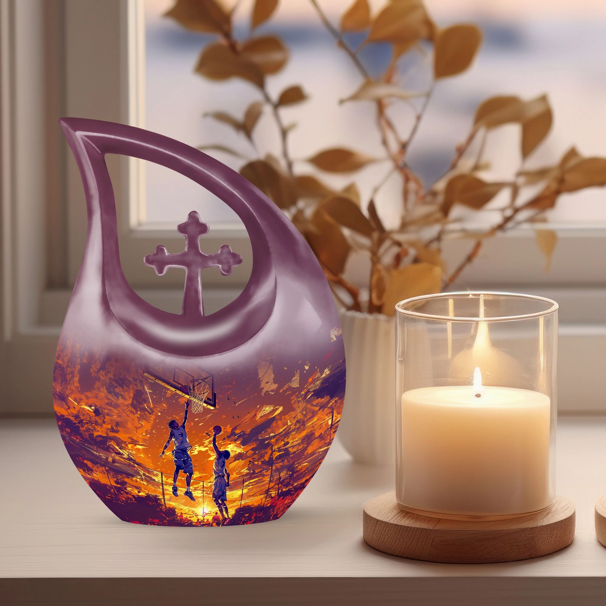 Basketball Cremation Urn: Extra Large Memorial Cremation Urn