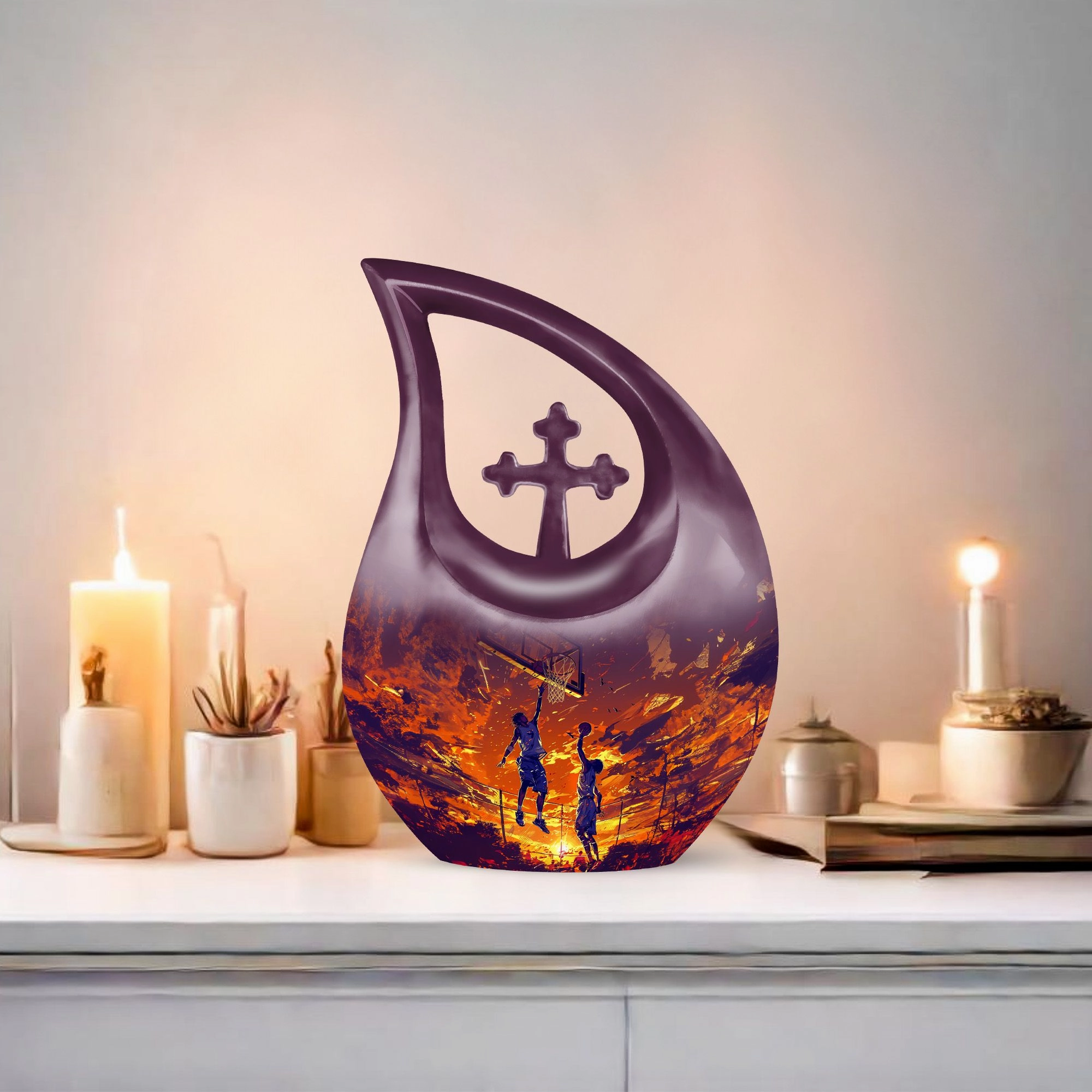 Basketball Cremation Urn: Extra Large Memorial Cremation Urn