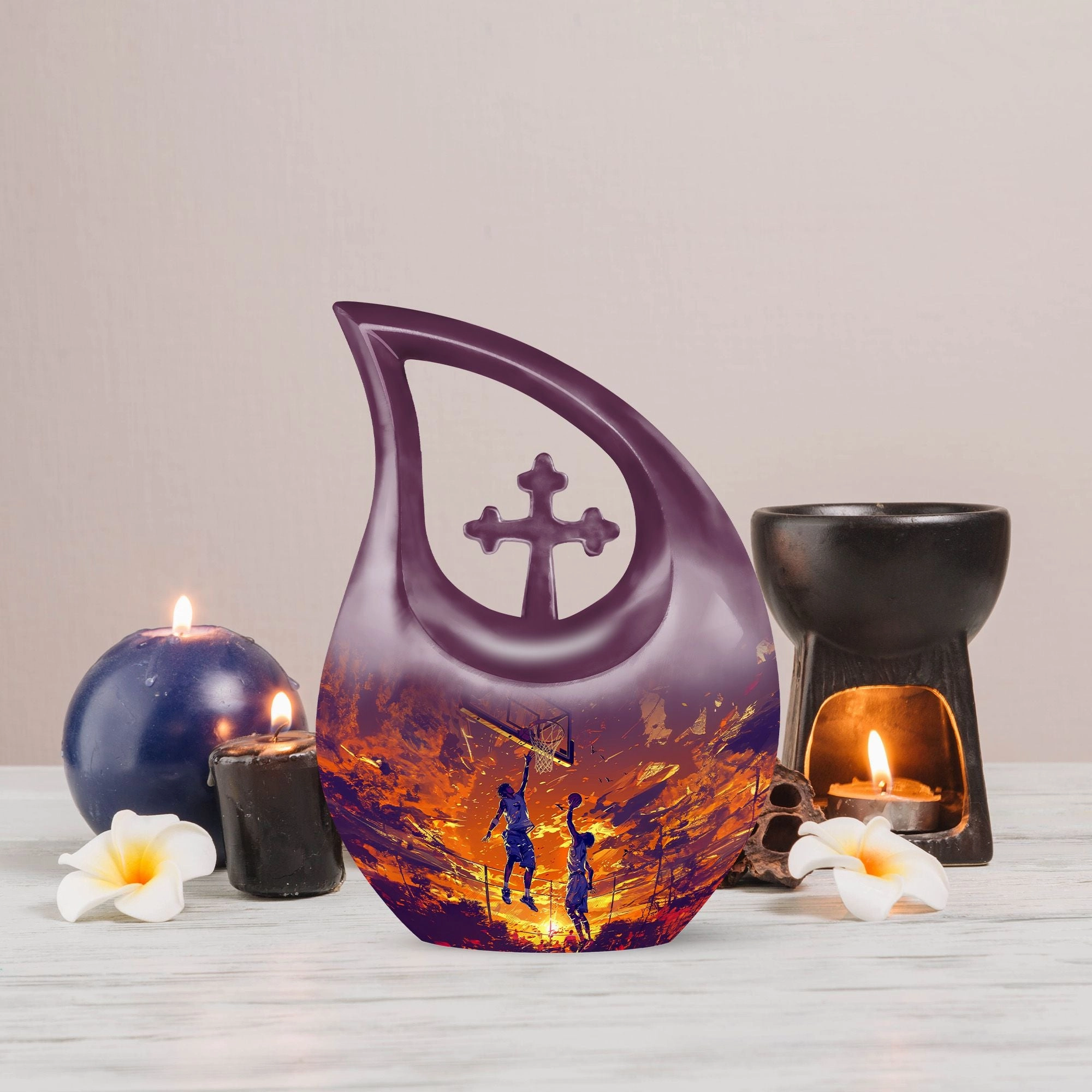 Basketball Cremation Urn: Extra Large Memorial Cremation Urn