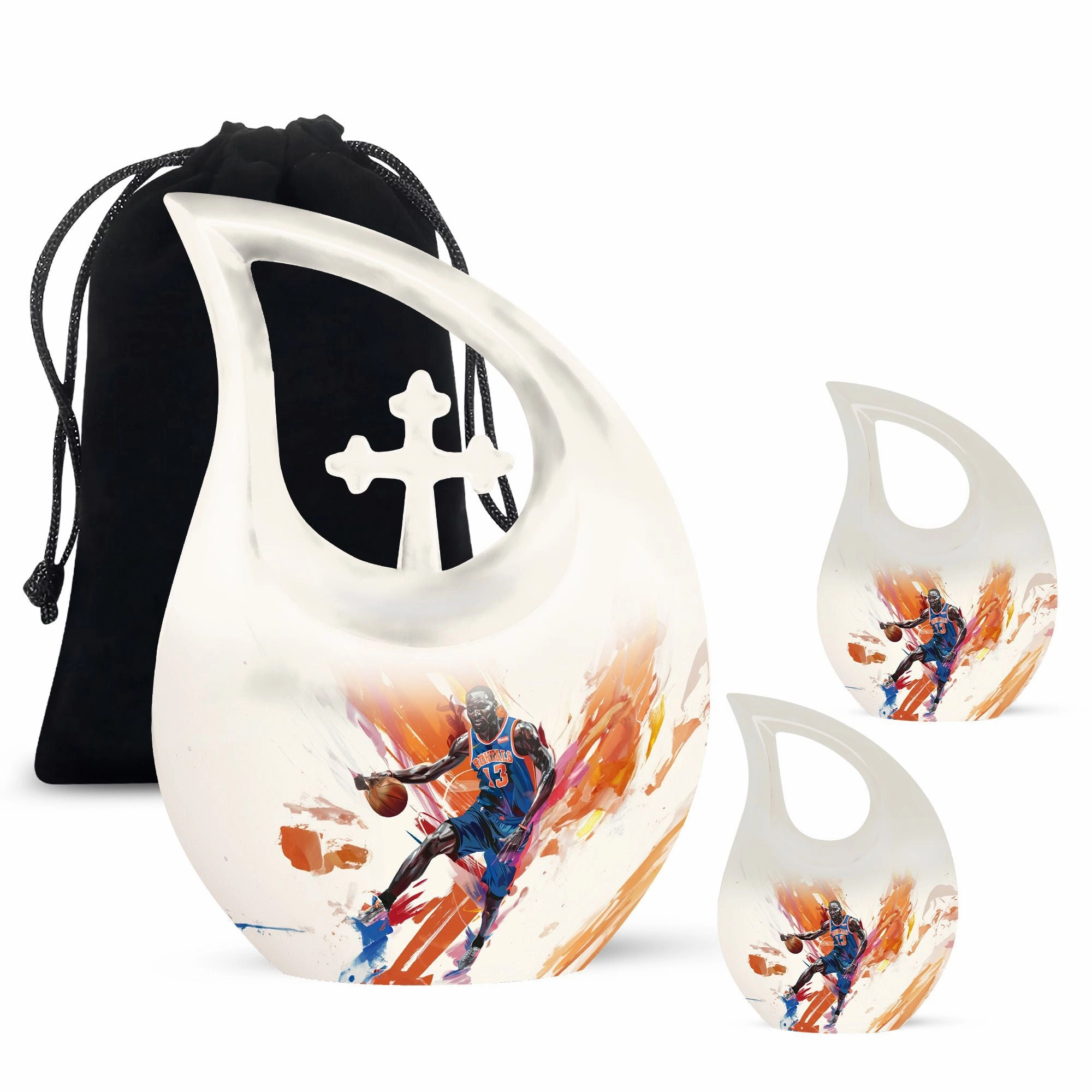 Basketball Cross Drop: An Alluring Keepsake Urn for  Memories