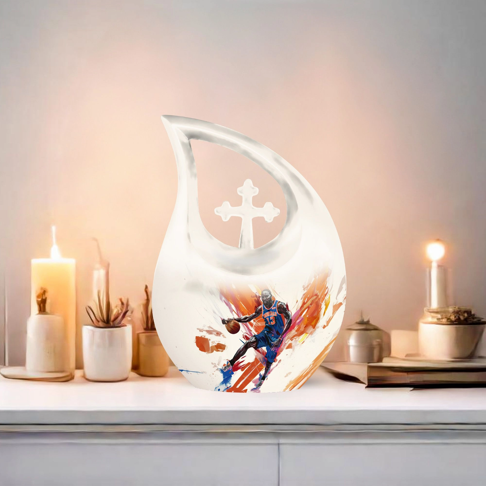 Basketball Cross Drop: An Alluring Keepsake Urn for  Memories