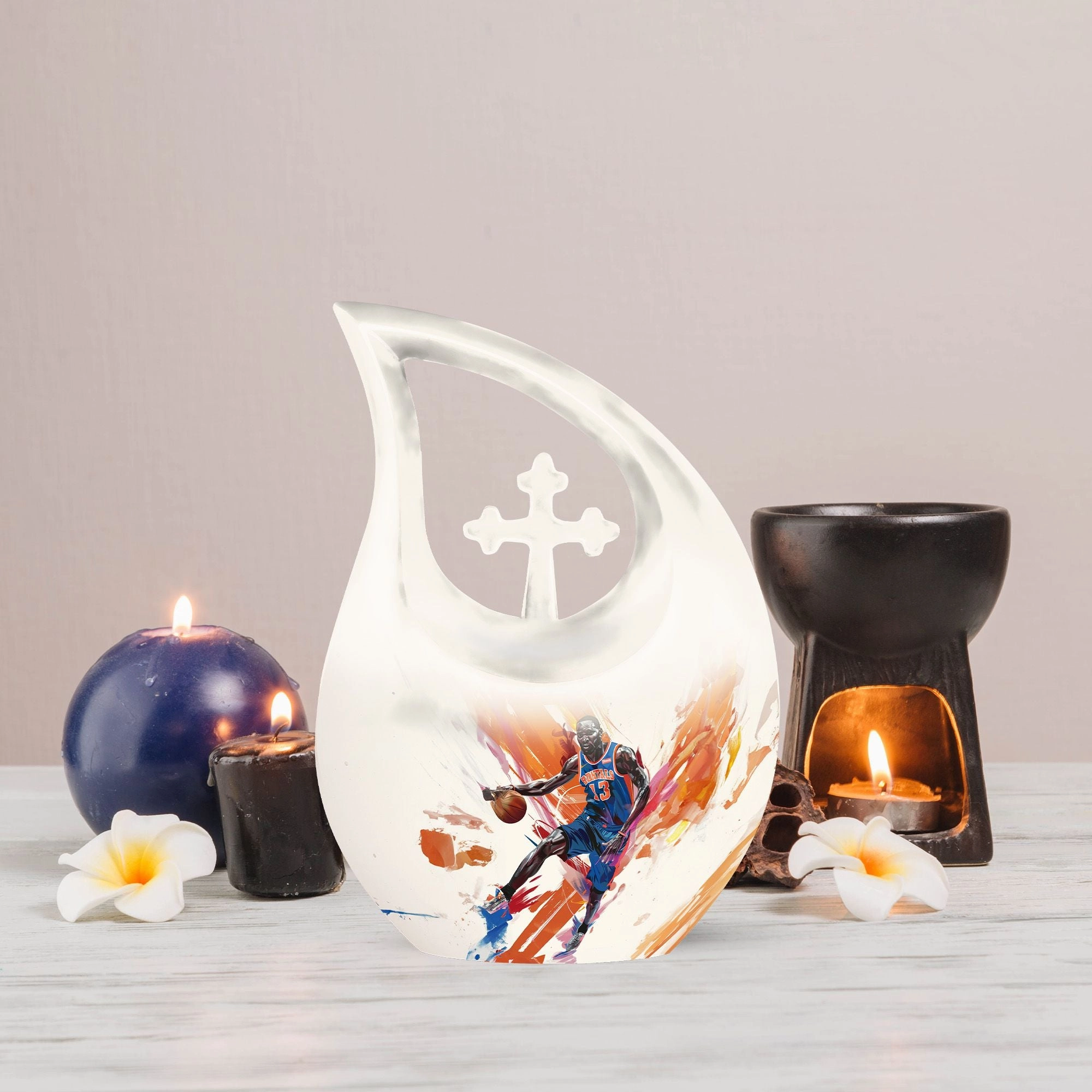 Basketball Cross Drop: An Alluring Keepsake Urn for  Memories