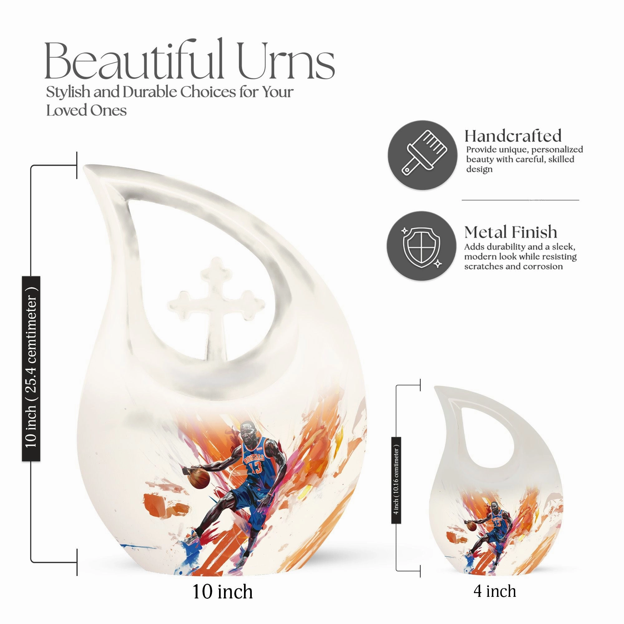 Basketball Cross Drop: An Alluring Keepsake Urn for  Memories