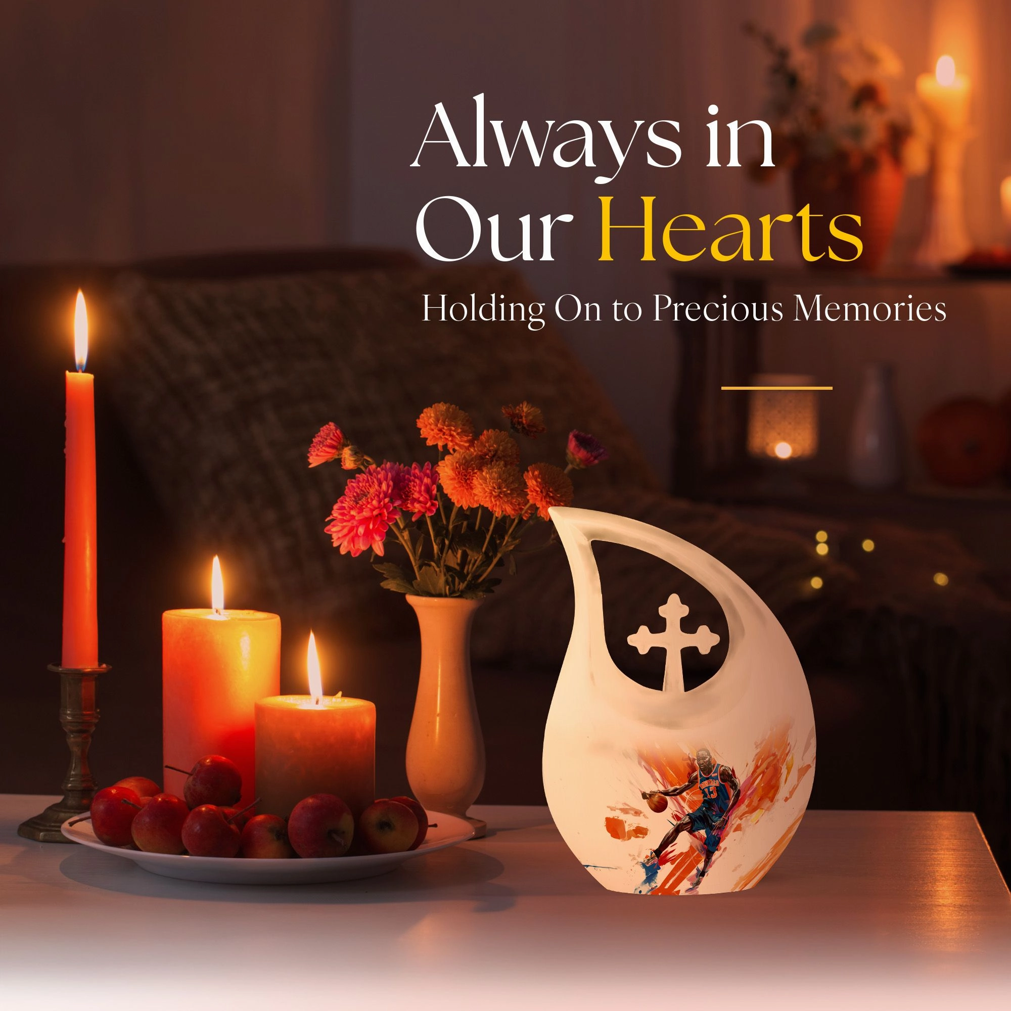 Basketball Cross Drop: An Alluring Keepsake Urn for  Memories
