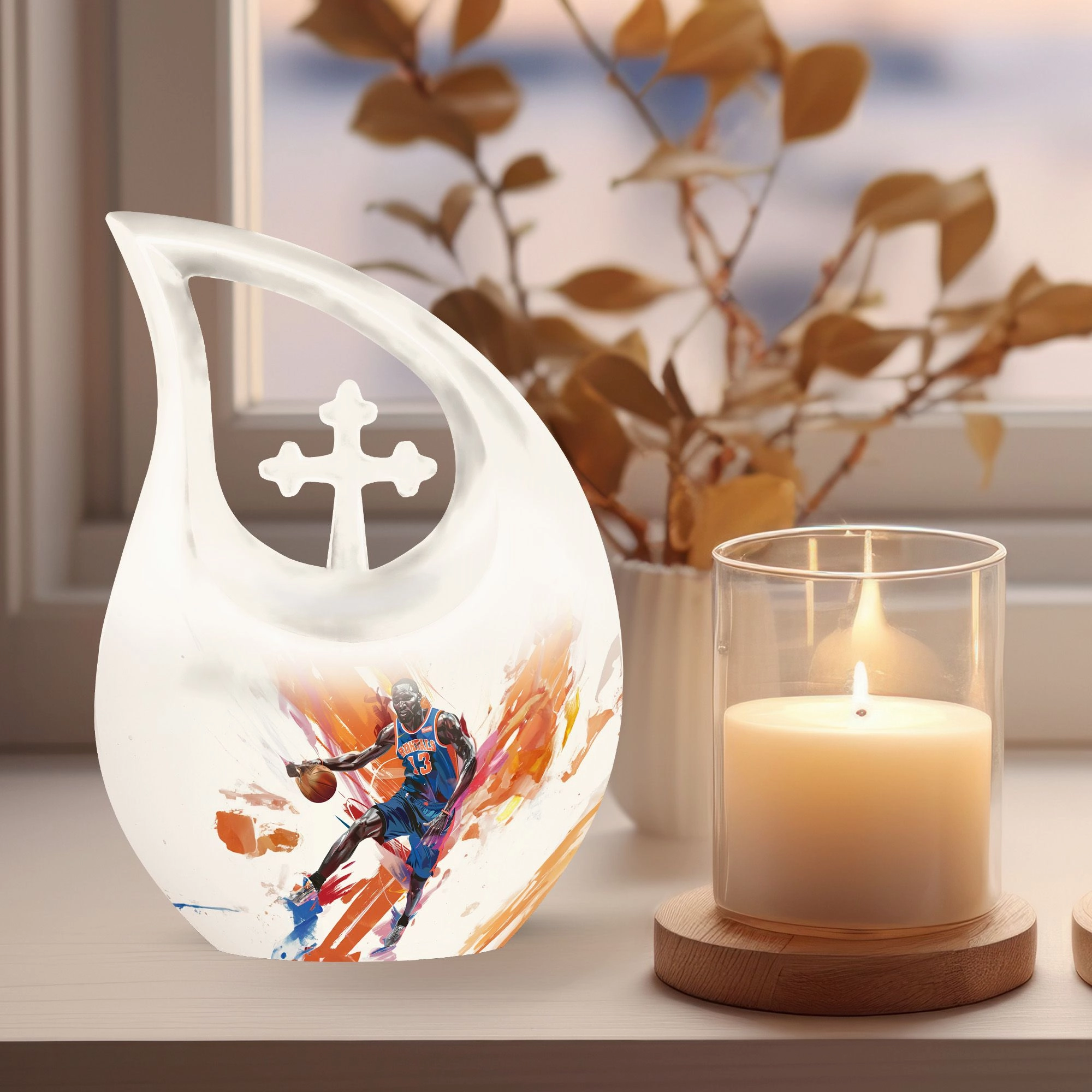 Basketball Cross Drop: An Alluring Keepsake Urn for  Memories