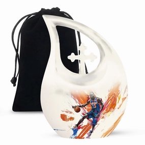 Basketball Cross Drop: An Alluring Keepsake Urn for  Memories