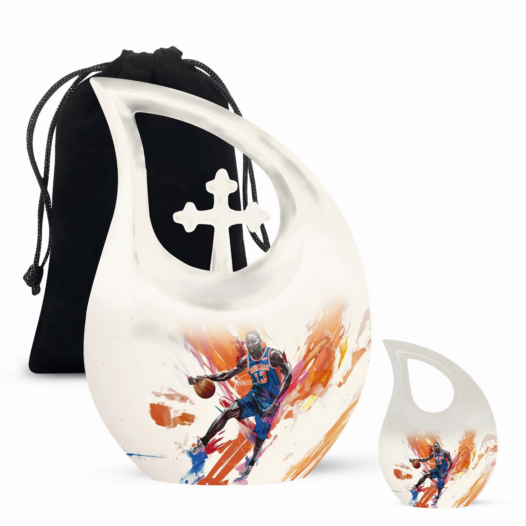 Basketball Cross Drop: An Alluring Keepsake Urn for  Memories