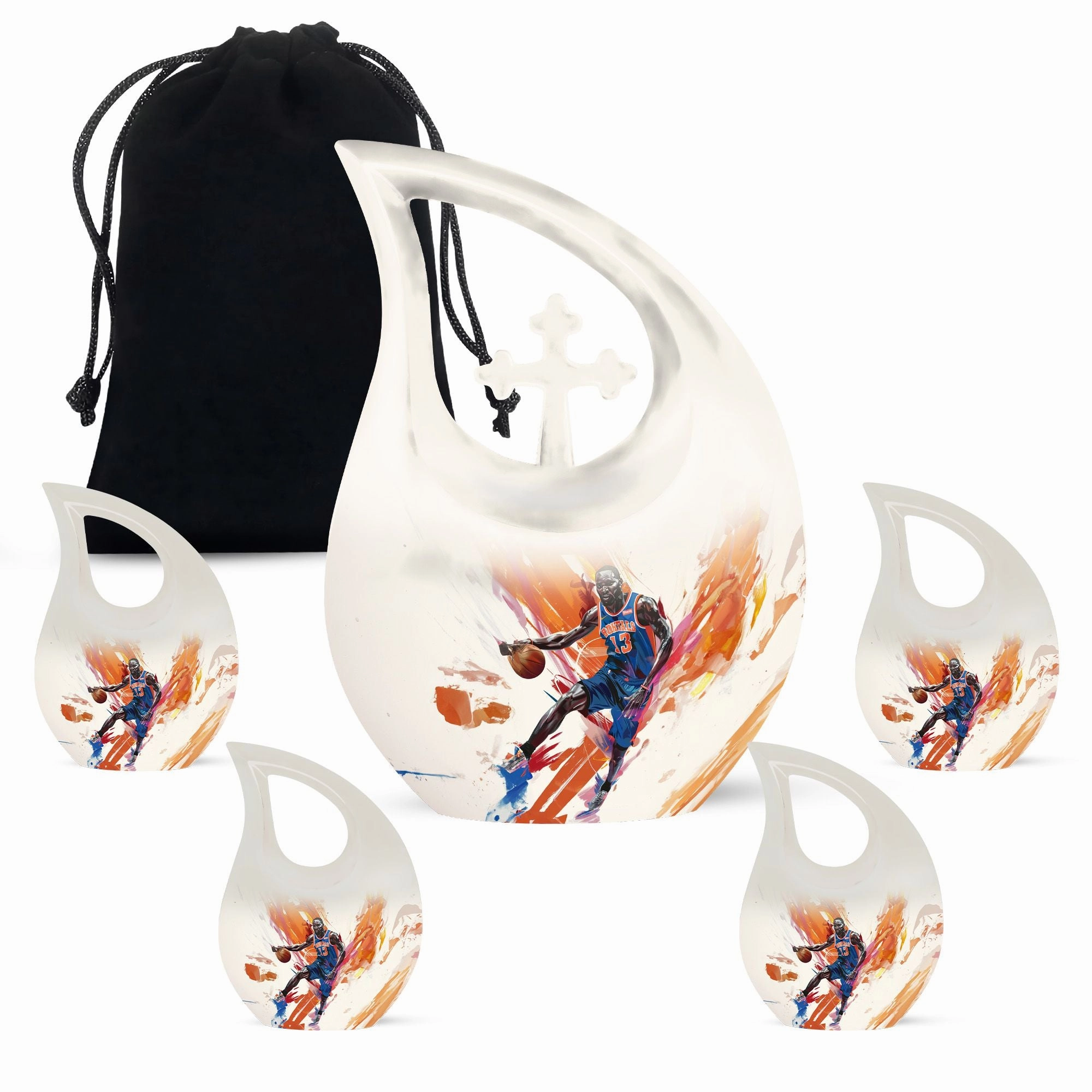 Basketball Cross Drop: An Alluring Keepsake Urn for  Memories