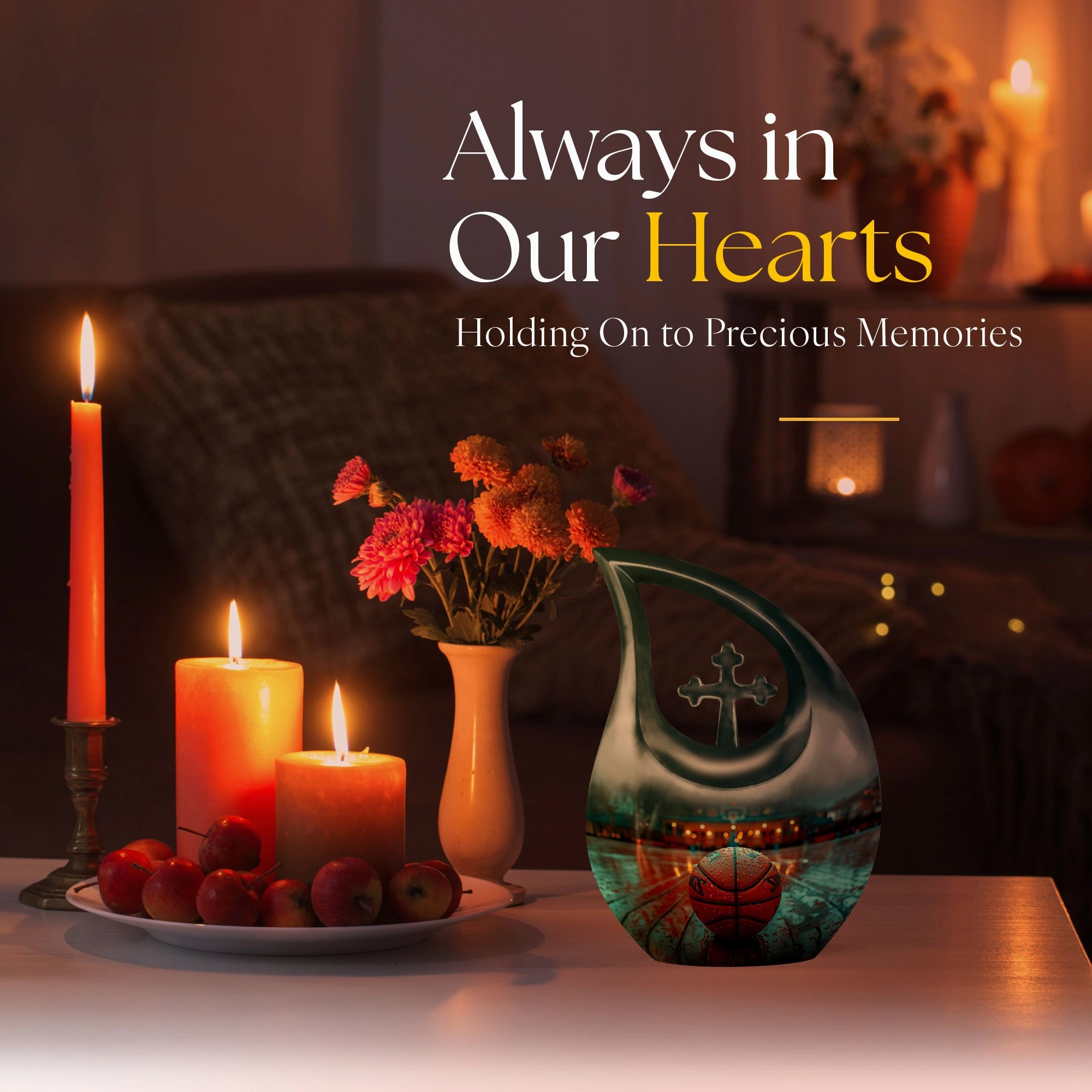 Basketball Memorial Urn - Small Keepsake Urn For Human Ashes