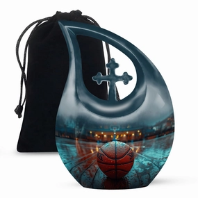 Basketball Memorial Urn - Small Keepsake Urn For Human Ashes
