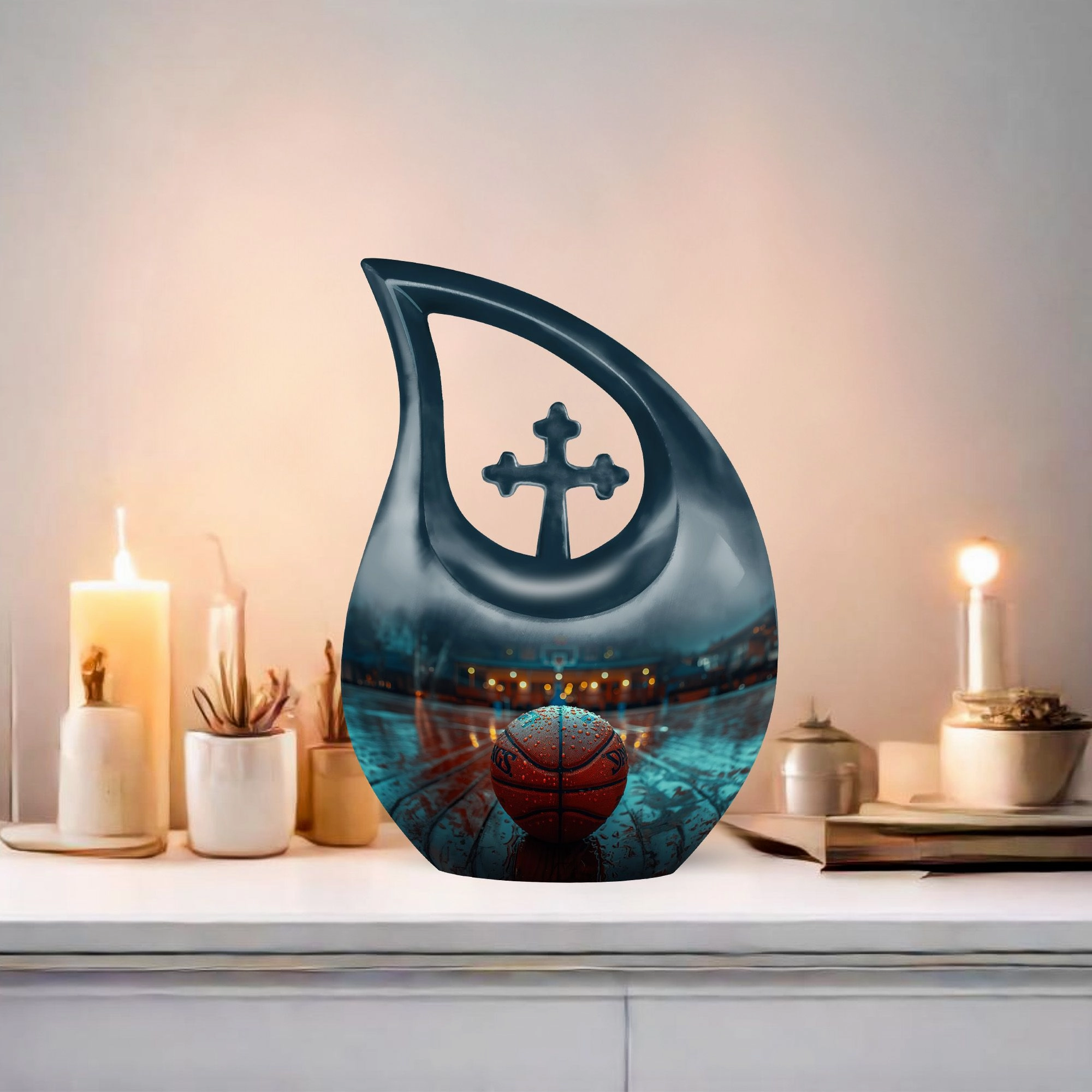 Basketball Memorial Urn - Small Keepsake Urn For Human Ashes
