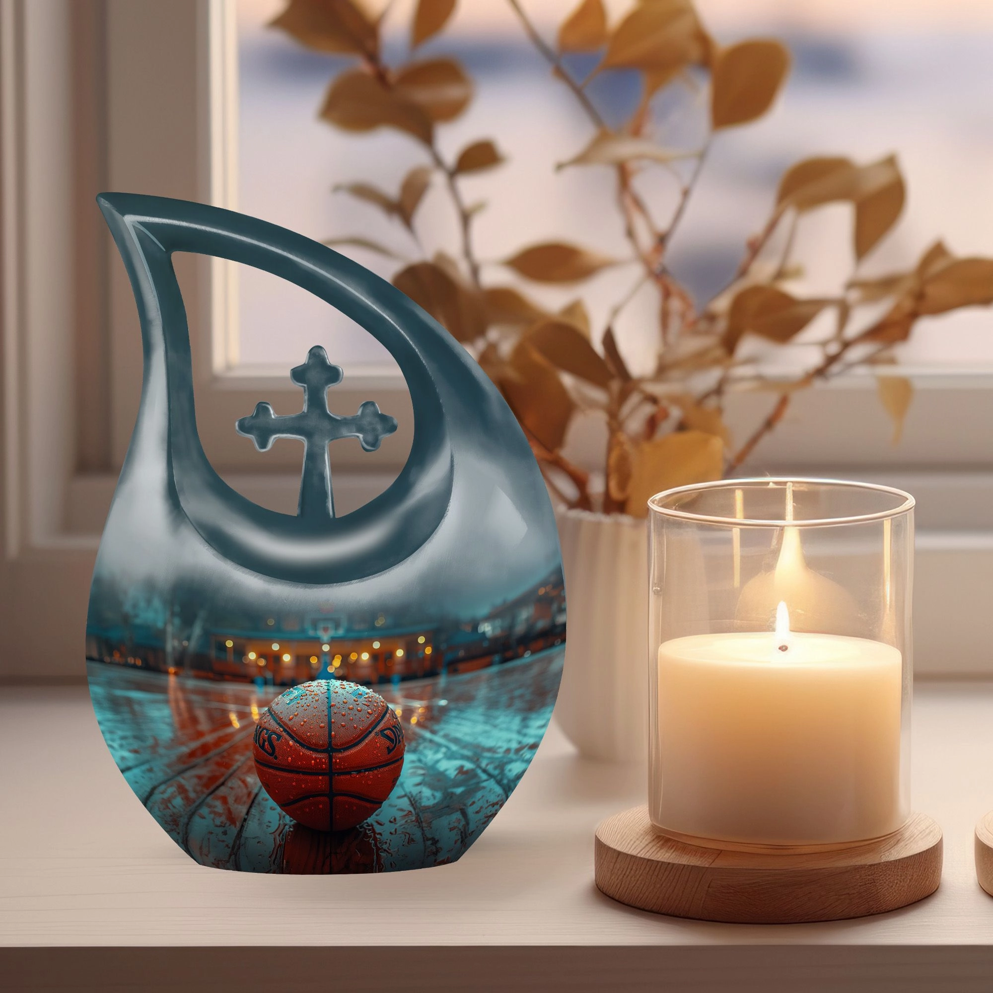 Basketball Memorial Urn - Small Keepsake Urn For Human Ashes