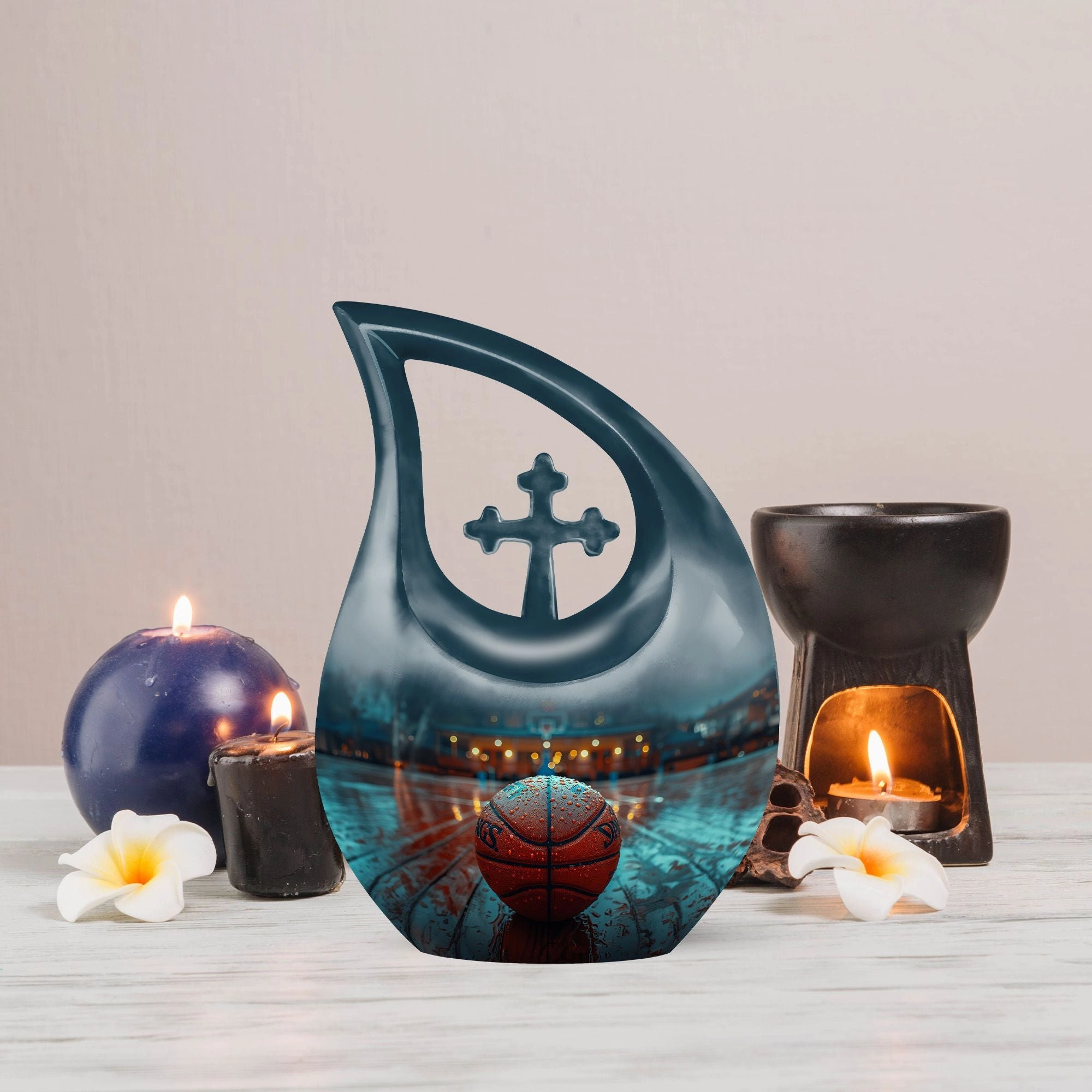Basketball Memorial Urn - Small Keepsake Urn For Human Ashes