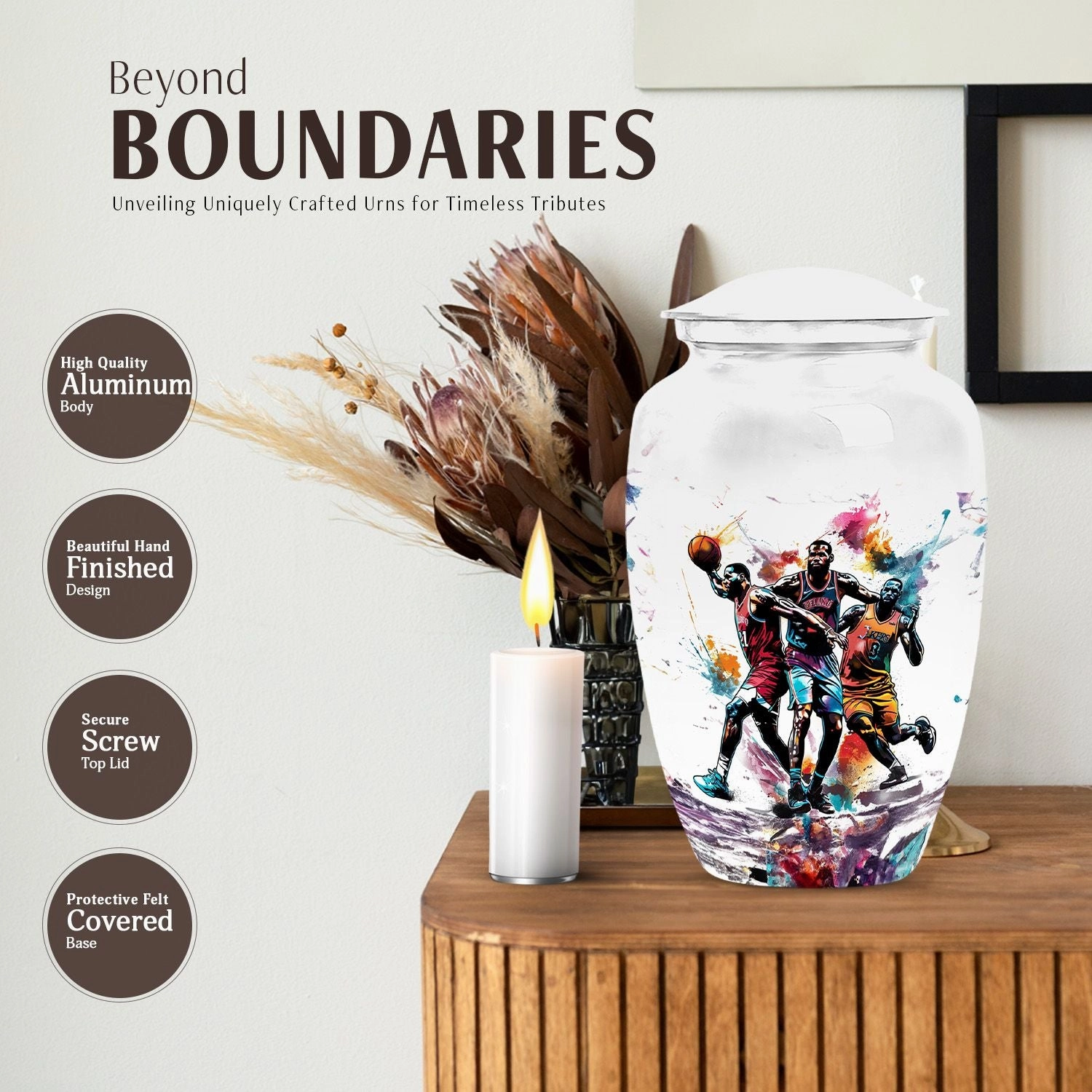 Basketball Memorial Urn for Human Ashes