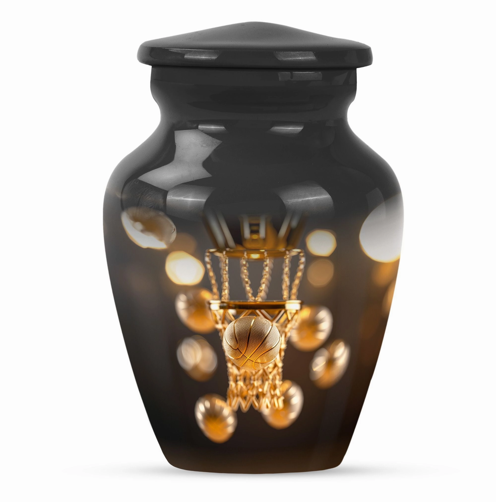 Basketball Themed Funeral Urn For Ashes - Container For Ashes