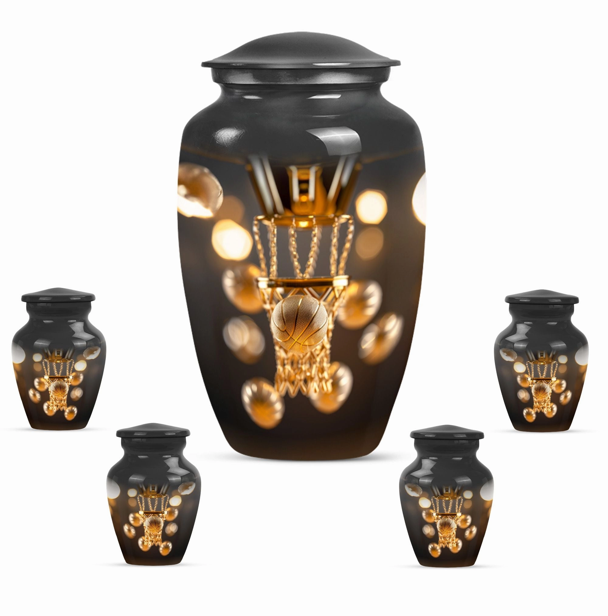 Basketball Themed Funeral Urn For Ashes - Container For Ashes