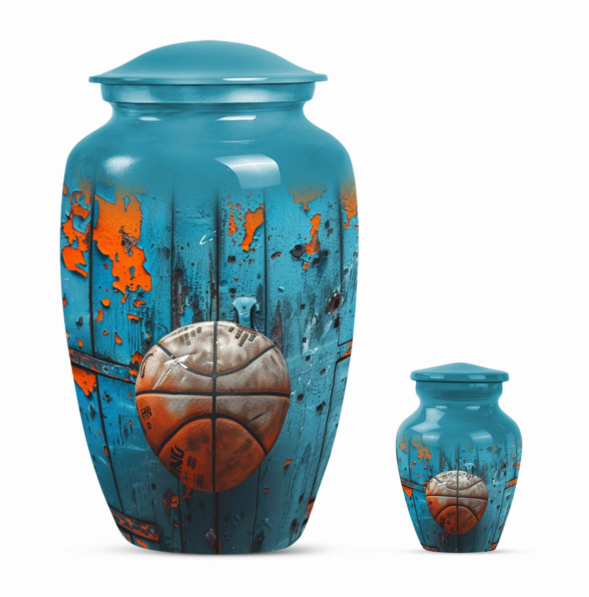 Basketball Tribute Memorial Urn - Funeral Burial Keepsake Urn