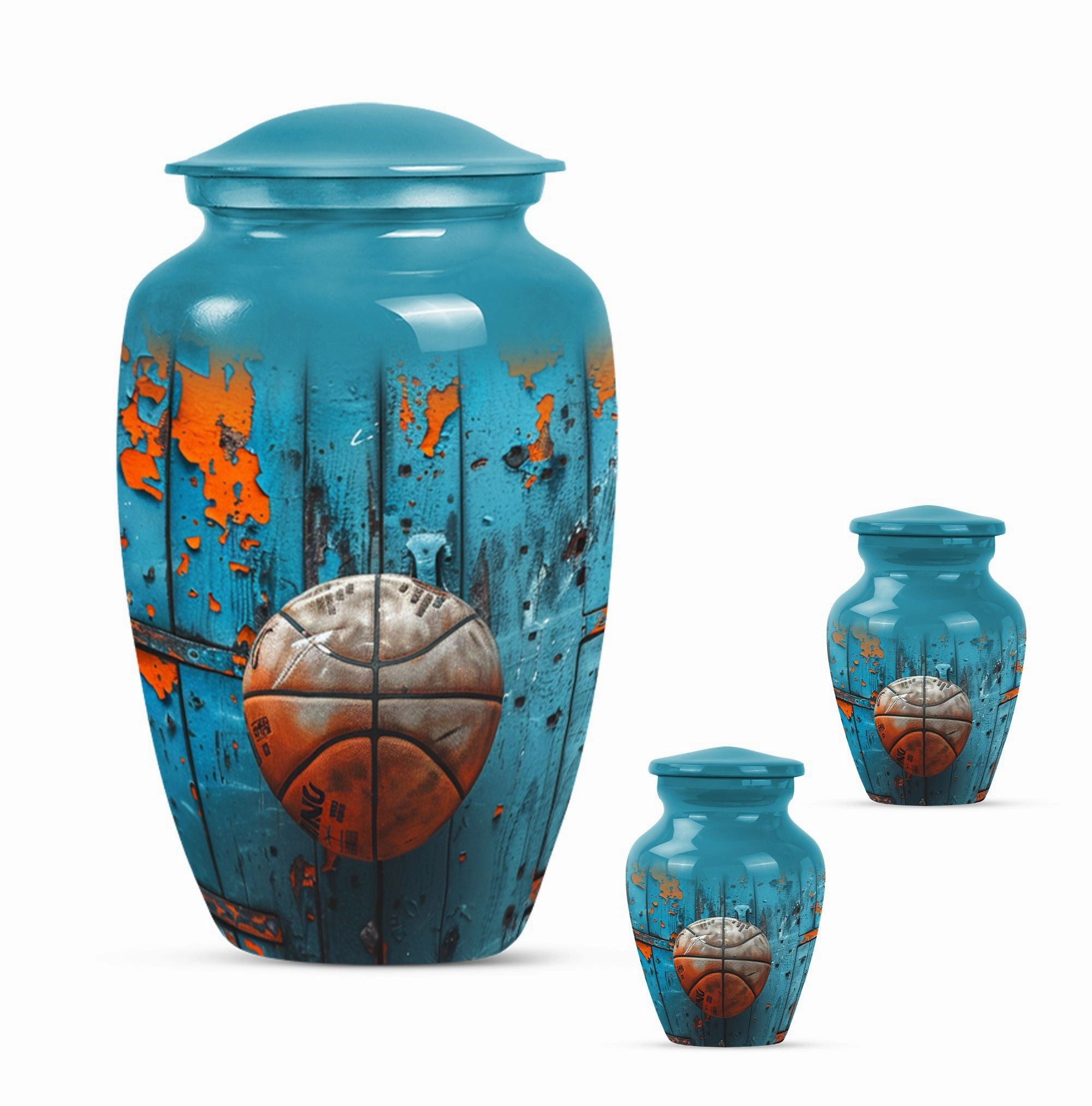 Basketball Tribute Memorial Urn - Funeral Burial Keepsake Urn