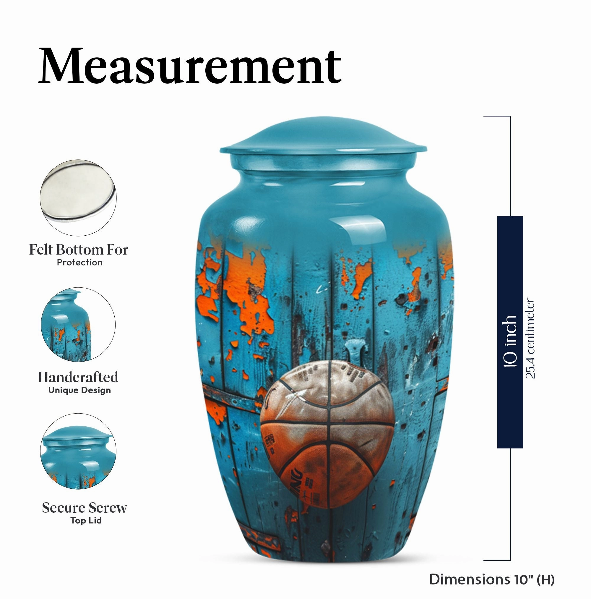 Basketball Tribute Memorial Urn - Funeral Burial Keepsake Urn