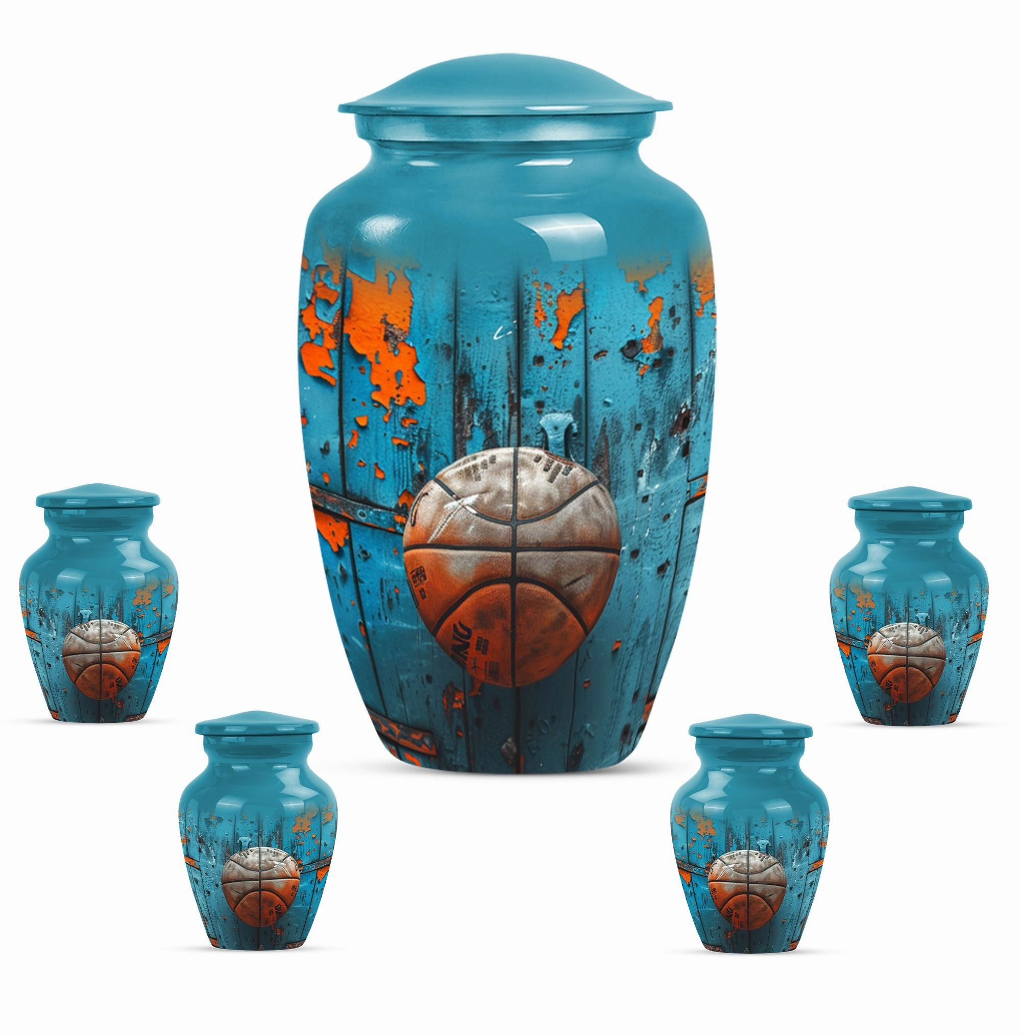 Basketball Tribute Memorial Urn - Funeral Burial Keepsake Urn
