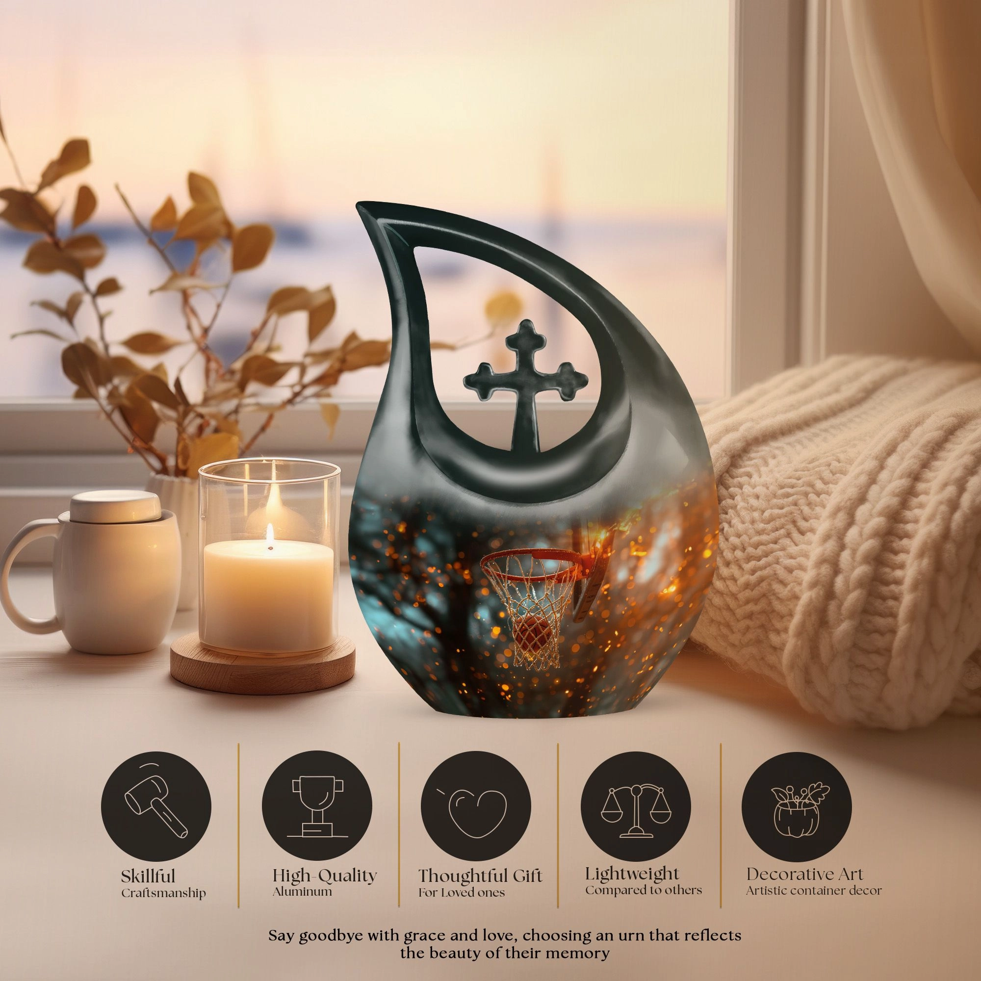 Basketball Urn- Adult Cremation Urn For Human Ashes