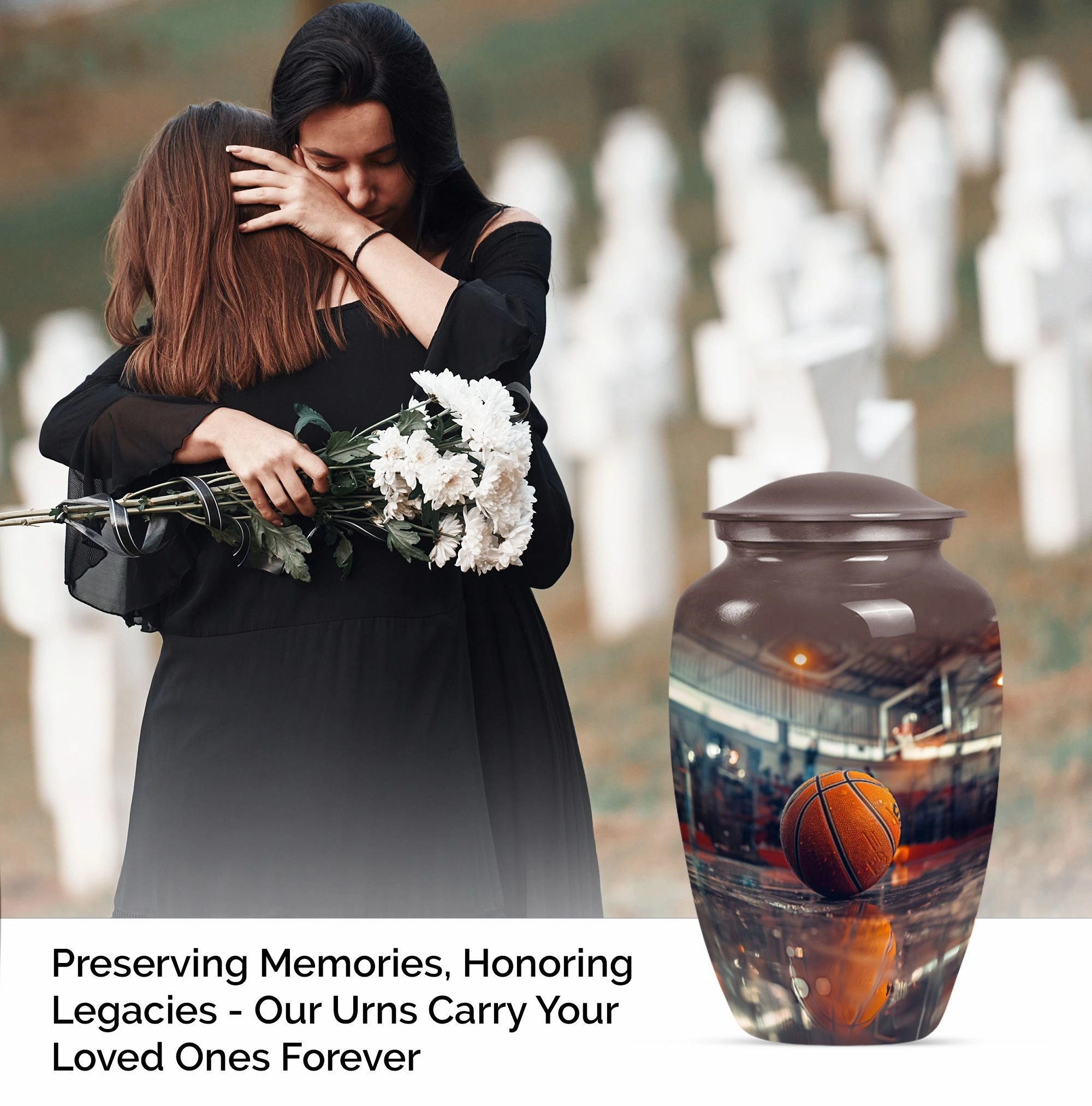 Basketball Urn Mom's Solace - Unique Cremation Keepsake