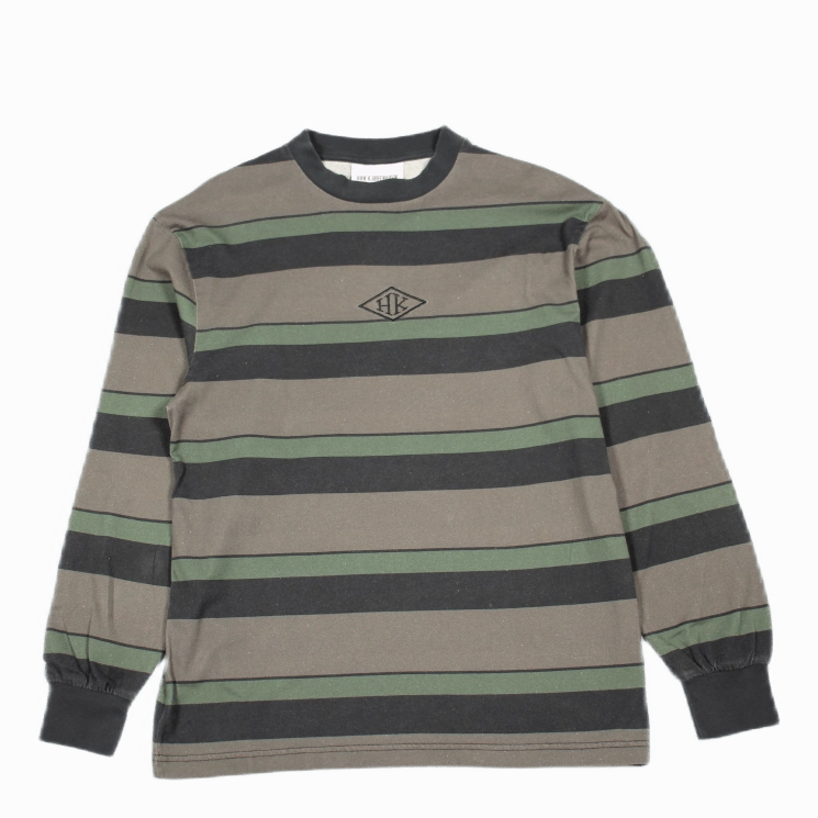 Boxy Tee Long Sleeve Dark Tonal Stripes